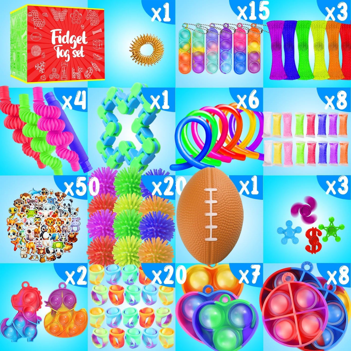 HotFidget Toys, 160 Pack Party Favors for Kids 8-12 4-8, Sensory Toys Bulk Autism Autistic, Treasure Box Toys for Classroom, Stocking Stuffers, Goodie Bag Stuffers, Christmas Birthday Gifts Prizes