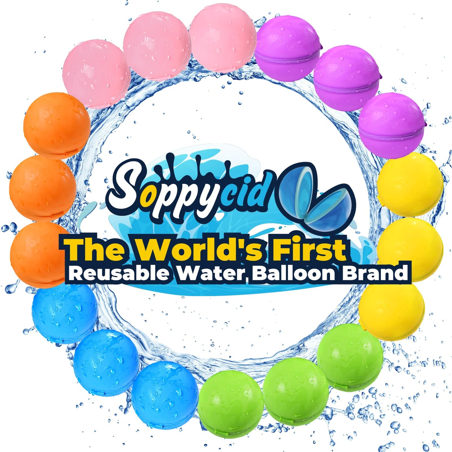 HotReusable Water Balloons 12PCS - Summer Water Toys for Pool Beach & Outdoor, Self-Sealing Refillable Water Bombs for Kids Ages 3-14, Magnetic Splash Balls for Kids Fun Games & Activities