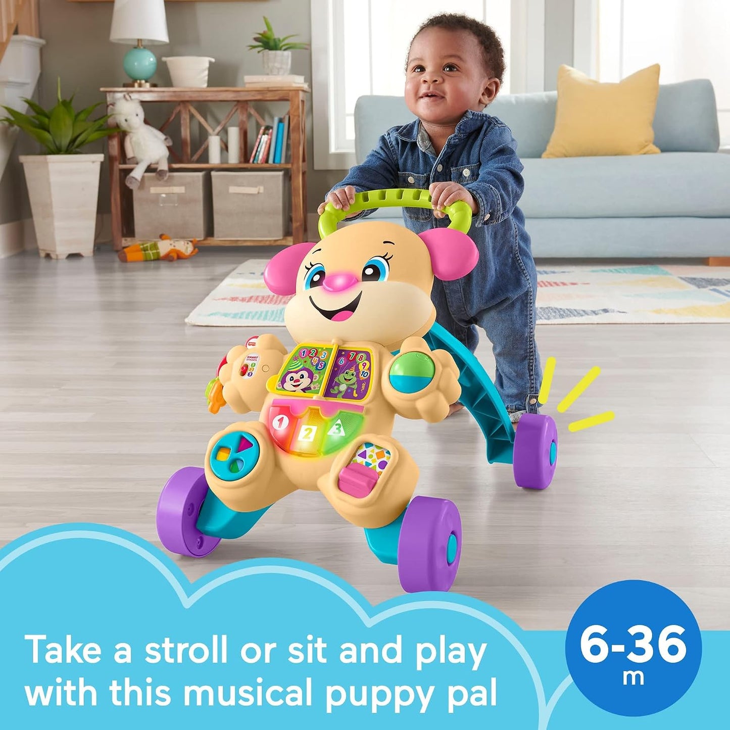 Hot Fisher-Price Laugh & Learn Smart Stages Learn With Sis Walker, Pink