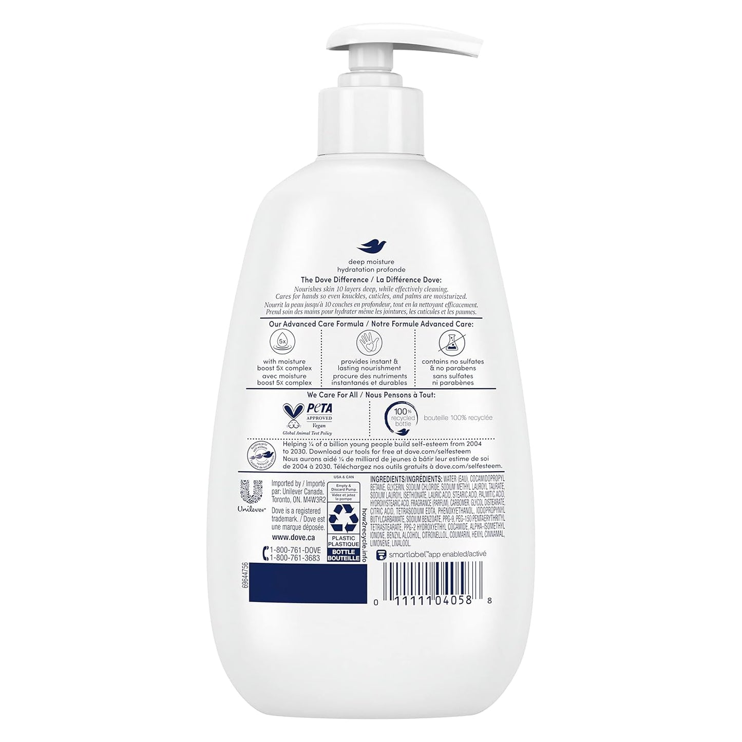 HotDove Advanced Care Hand Wash Deep Moisture 4 Count for Soft, Smooth Skin, More Moisturizers Than the Leading Ordinary Hand Soap, 12 oz