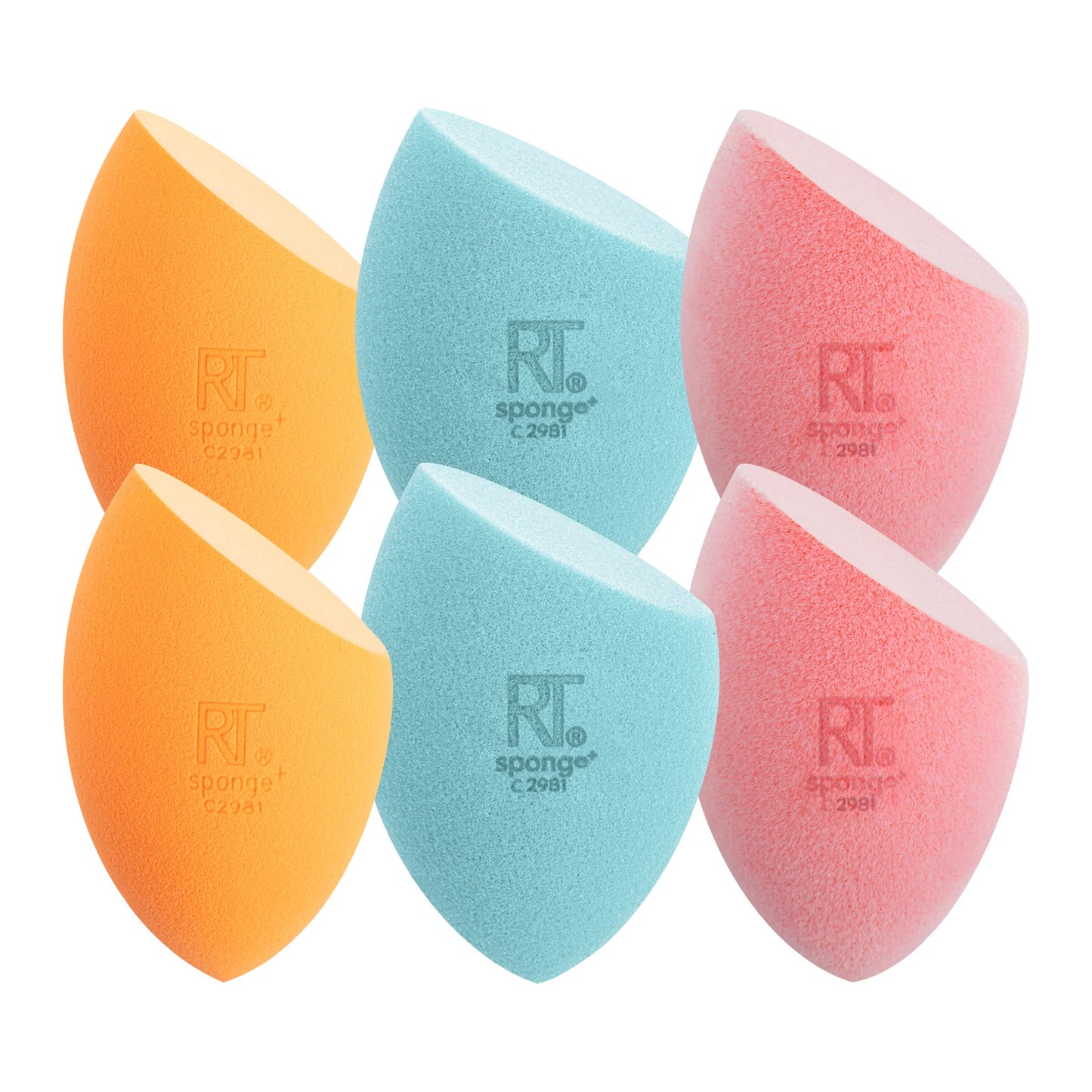 HotReal Techniques Miracle Complexion Sponge, 4 Pack, For Applying Liquid & Cream Foundation, Skin Tint & Concealer, Makeup Blending Sponge, Natural Finish, Latex-Free & Cruelty-Free