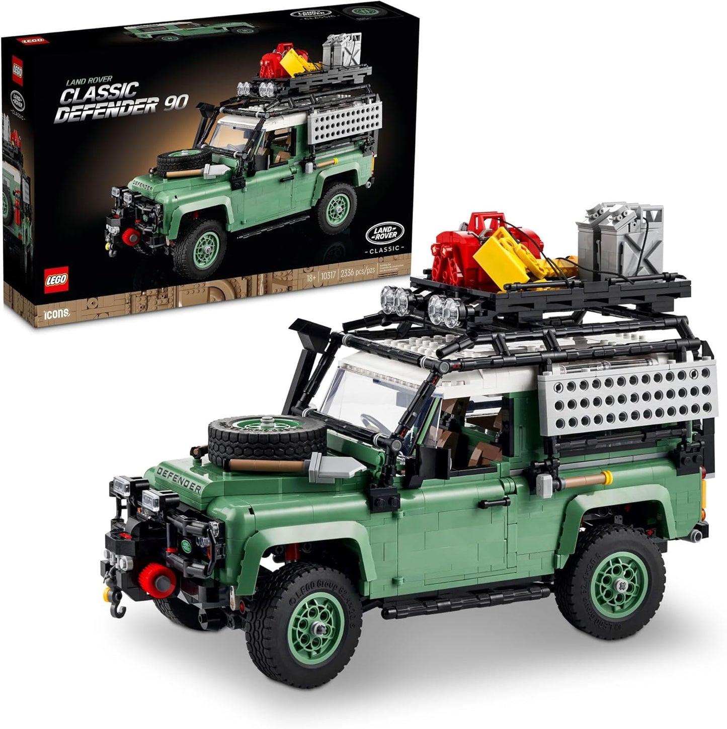 HotLEGO Icons Land Rover Classic Defender 90 - Building Set for Adults, Ages 18+ - Model Car Kit for Home Office, Desk Decor W/Realistic Details - Gift for Men & Women - 10317