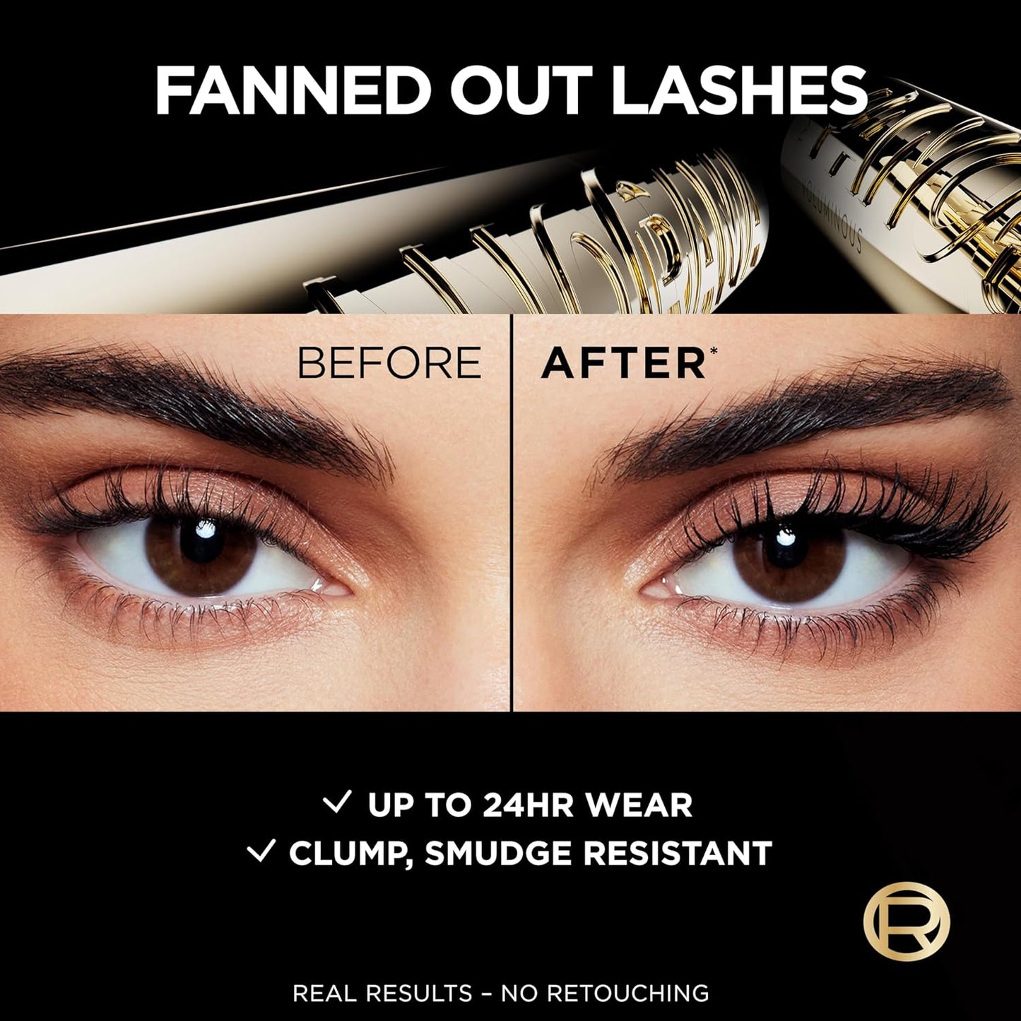 HotL'Oreal Paris Voluminous Panorama Mascara, Volumizing and Lengthening Mascara, Washable Longwear and Smudge Resistant Make Up, Blackest Black, 0.33 Fl Oz