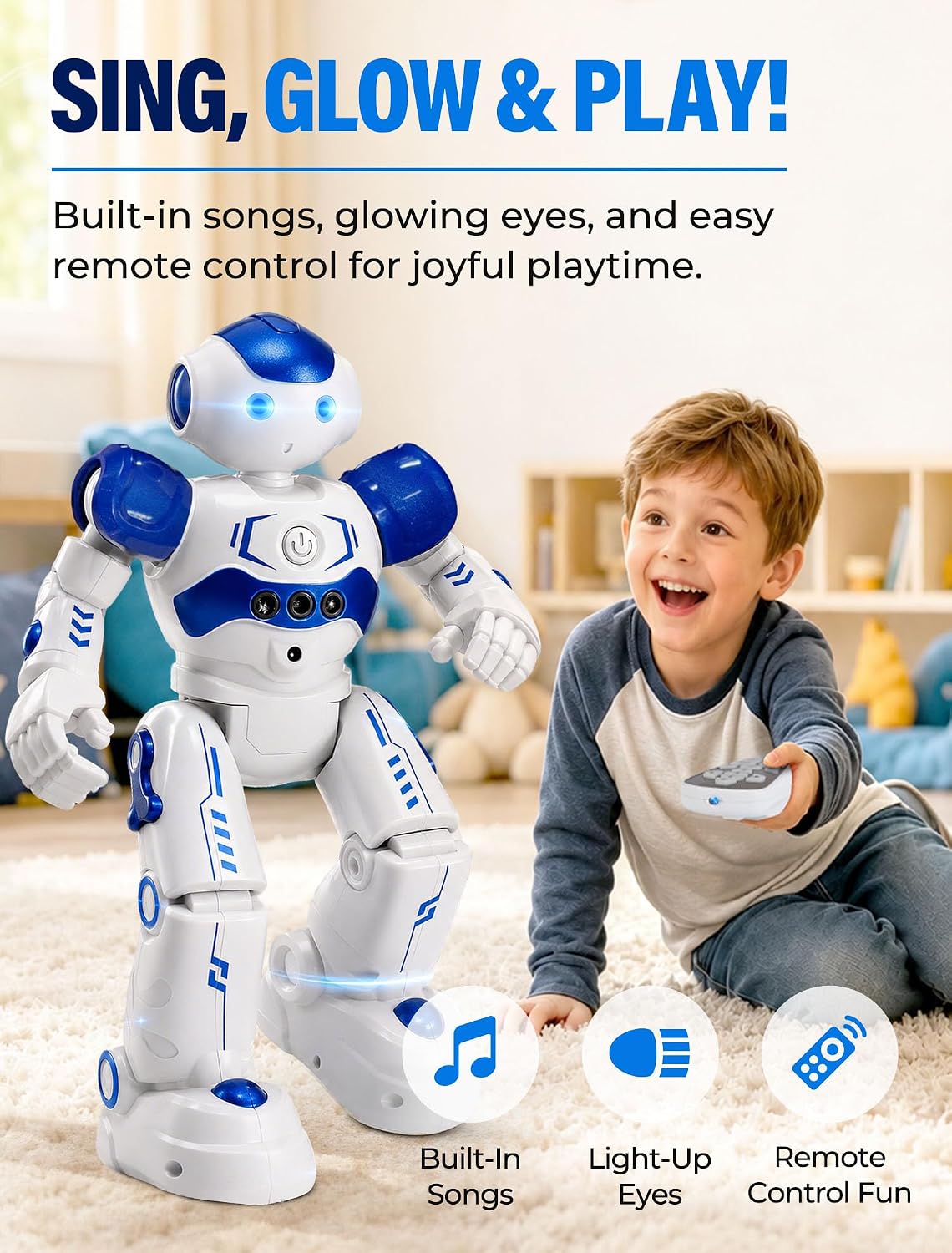 Hot KingsDragon RC Robot Toys for Kids, Gesture & Sensing Programmable Remote Control Smart Robot for Age 3 4 5 6 7 8 Year Old Boys Girls Birthday Gift Present