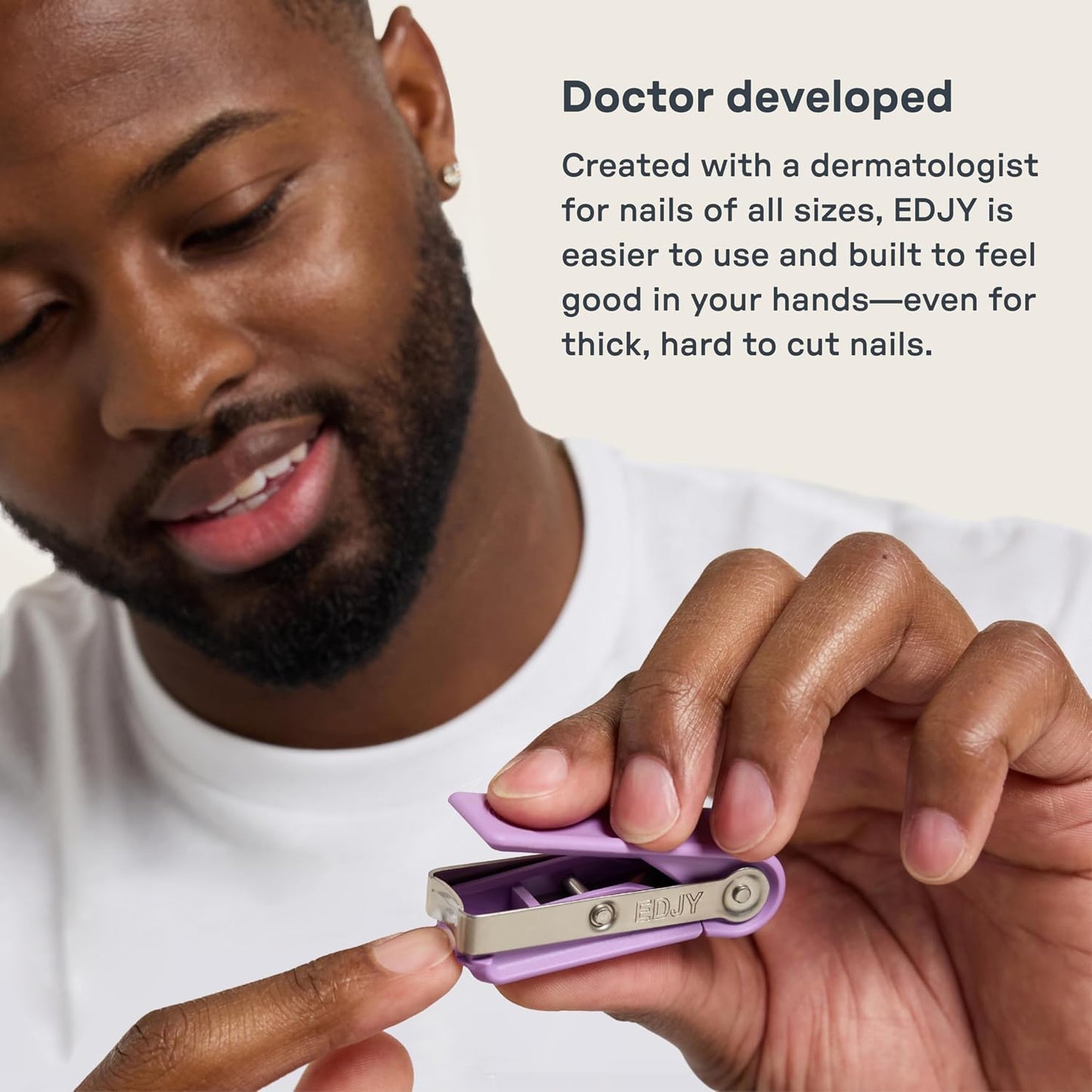 HotEDJY Fingernail Cutter - Precision Stainless Steel Nail Cutter for Fingernails | Sharp Blade, Ergonomic Design, Durable & Rust-Resistant | Ideal for Men and Women | EDJY Blue