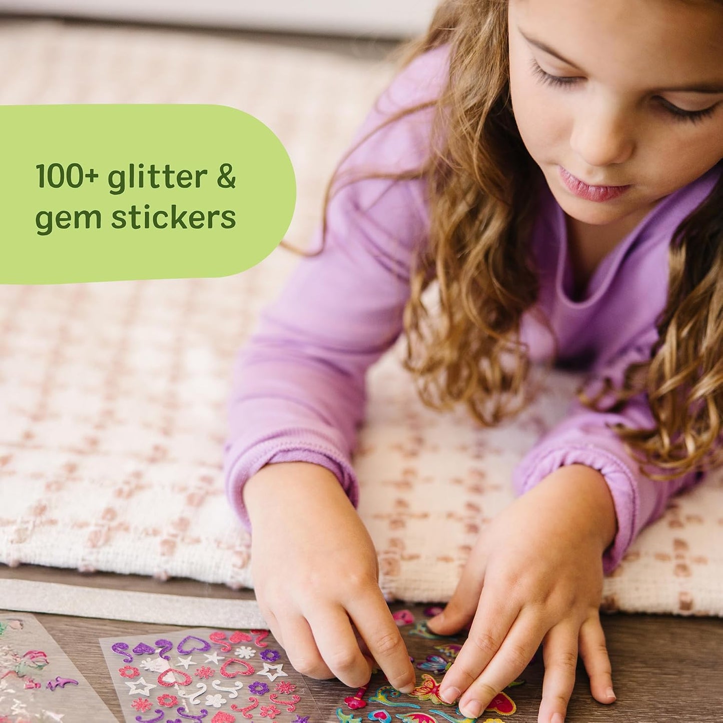 HotMelissa & Doug Design-Your-Own Bracelets with 100+ Sparkle Gem & Glitter Stickers, Kids Snap Bracelets, Stickers & Jewelry Crafts, Preschool Toys for Girls & Boys Ages 4+