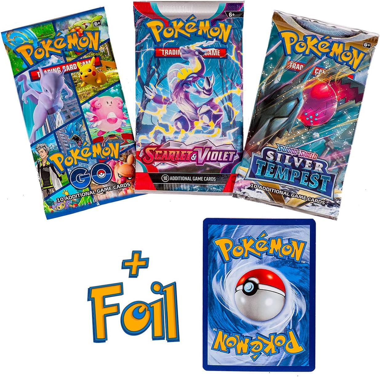 HotPokemon TCG: 3 Booster Packs & 1 Random Foil | Includes 3 Blister Packs of Random Cards & 1 Individually Packed Holofoil Promo Card, 097712556710