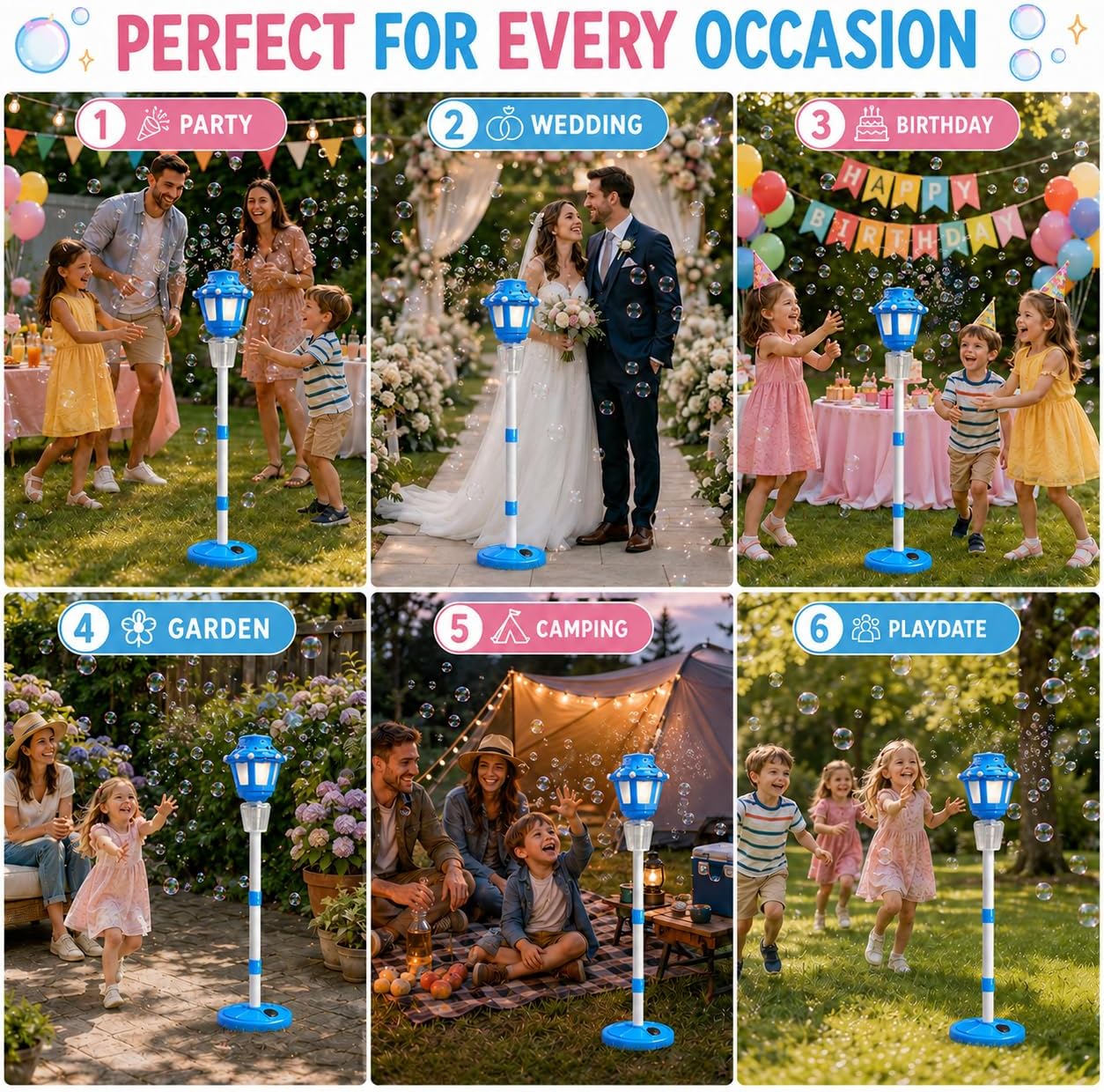 HotBubble Machine with Light for Outdoor, Automatic Bubbles Blower Maker for Kids & Adults, Bubble Blower and Wand Toy, Battery Bubbles Blower Machine for Wedding Birthday Party