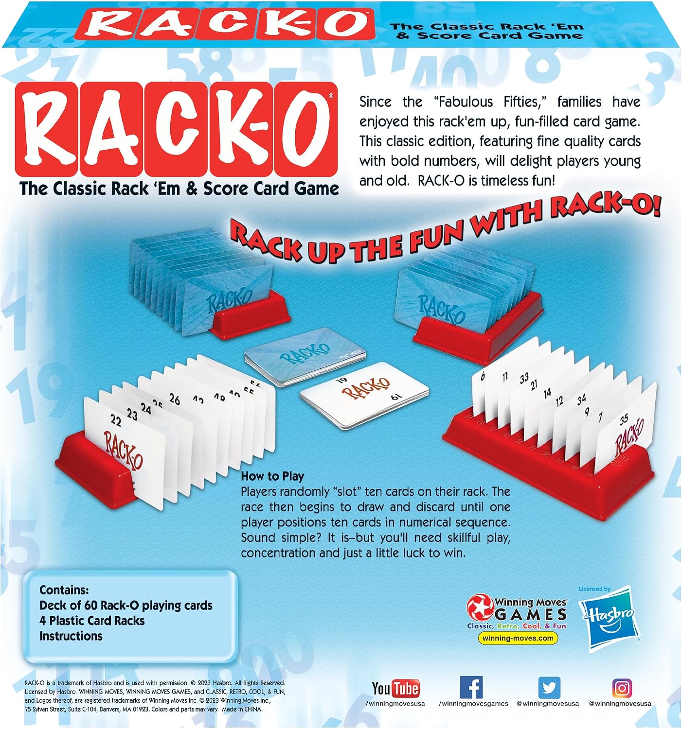 HotWinning Moves Rack-O Retro Edition, Enjoyed Since the 50's | Classic Tabletop Number Sorting Game, 2-4 Players, Ages 8+