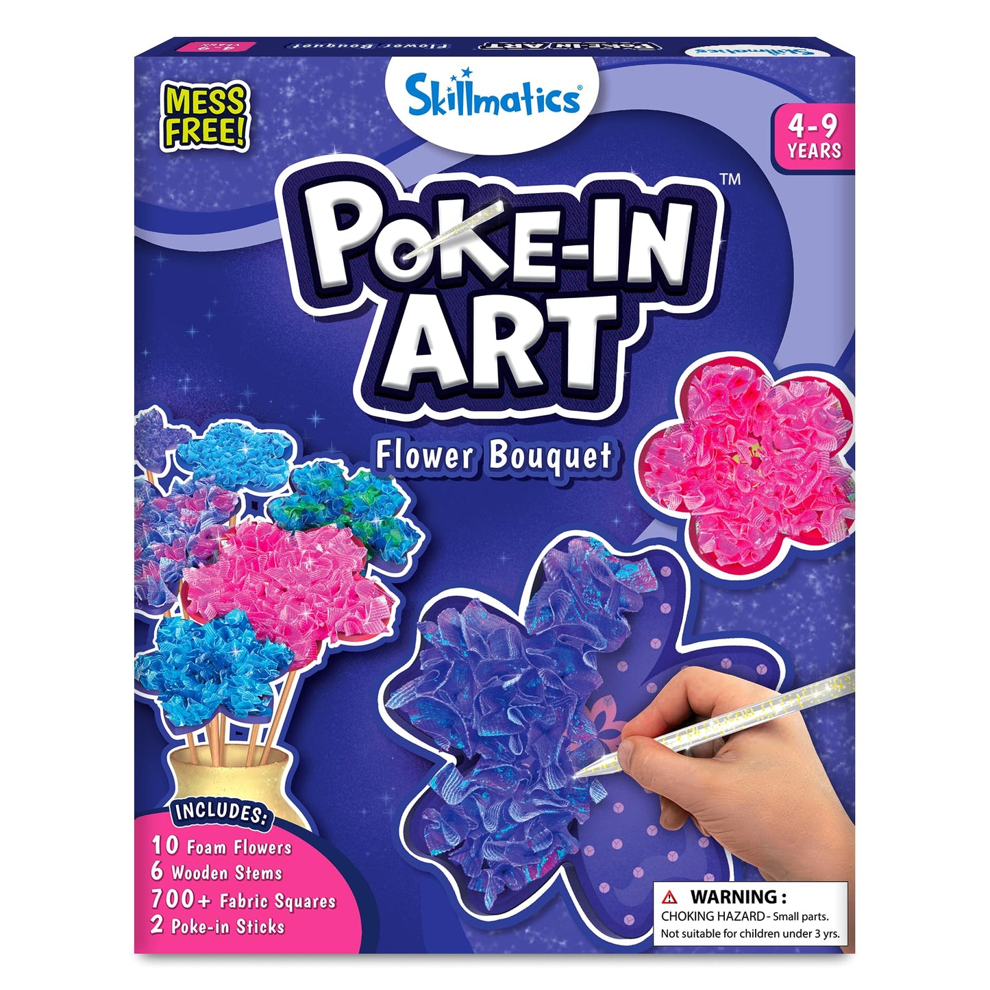 HotSkillmatics Poke-in Art – Disney Princesses, Mess-Free DIY Wood Craft Kit | Screen-Free Entertainment, Fun Colorful Creative Activity for Kids, Cinderella, Ariel, Gifts for Girls Ages 4, 5, 6, 7, 8, 9