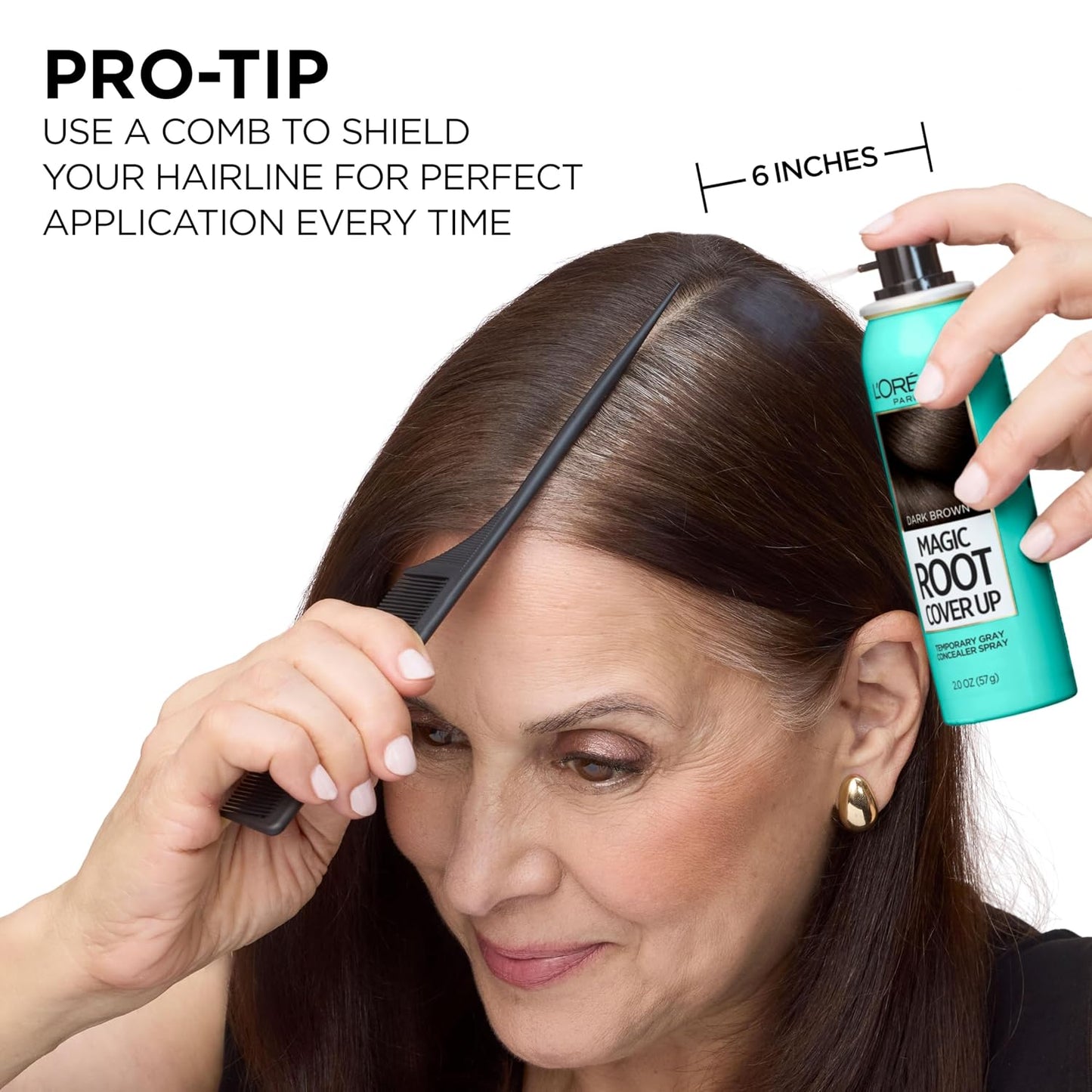 HotL'Oreal Paris Magic Root Cover Up Gray Hair Spray, 100% Gray Hair Coverage with Buildable, Lightweight, Transfer-Resistant, and Temporary Formula, Ammonia-Free, Dark Brown, 2 oz (2 Count)