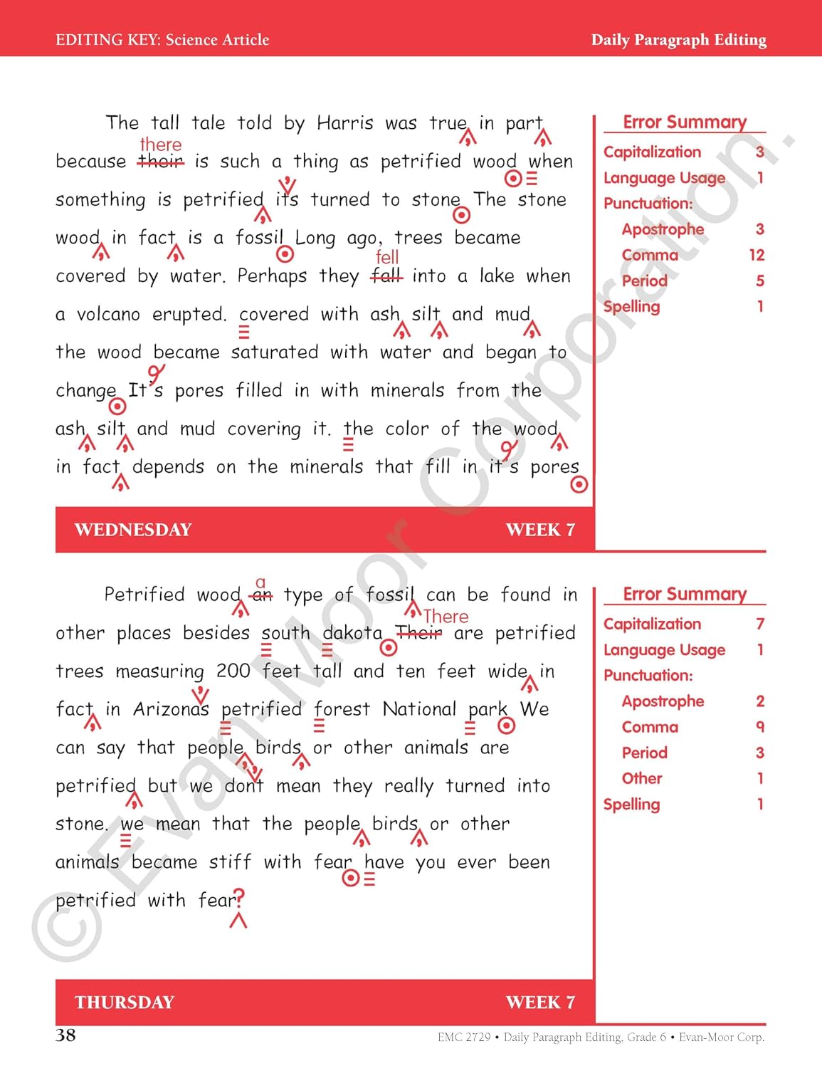 Hot Evan-Moor Daily Paragraph Editing, Grade 6 Teacher Edition