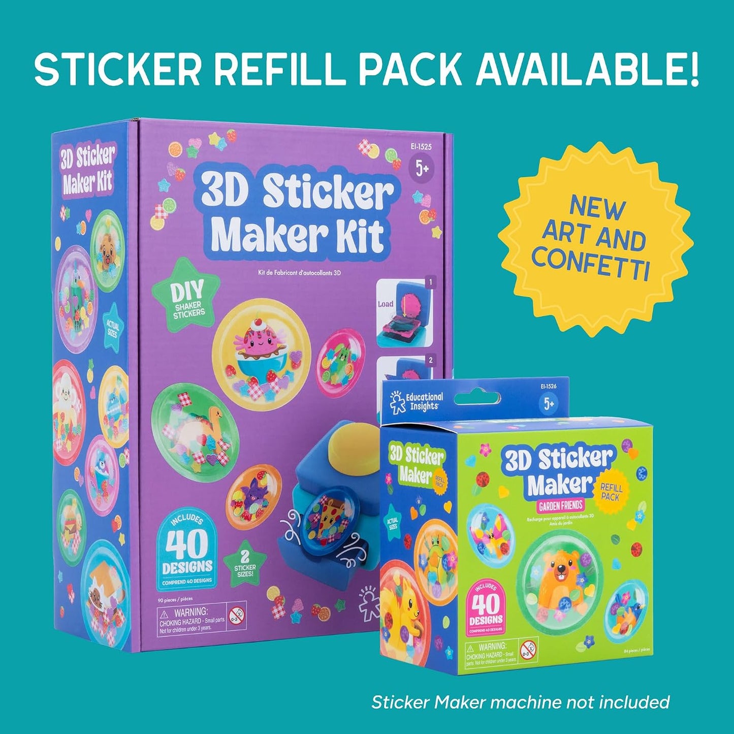 Hot Educational Insights 3D Sticker Maker Kit - Arts and Crafts for Kids Ages 4-8, Make Your Own 3D Stickers, Sticker Making Machine, DIY Puffy Stickers for Kids, Mess-Free Toddler Craft Kit