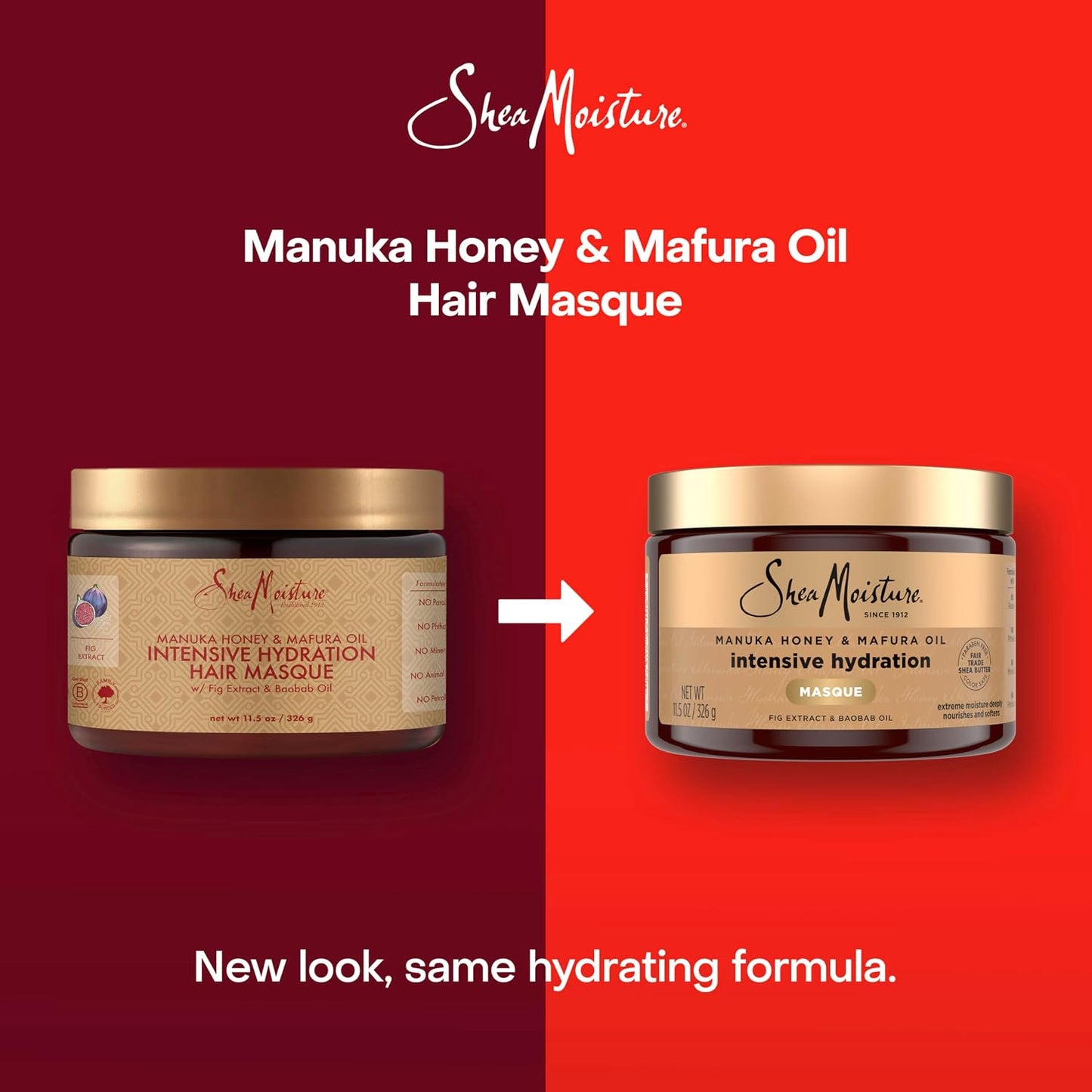 HotSheaMoisture Intensive Hydration Hair Masque Manuka Honey & Mafura Oil For Dry, Damaged Hair Deep Conditioning Hair Treatment 11.5 oz