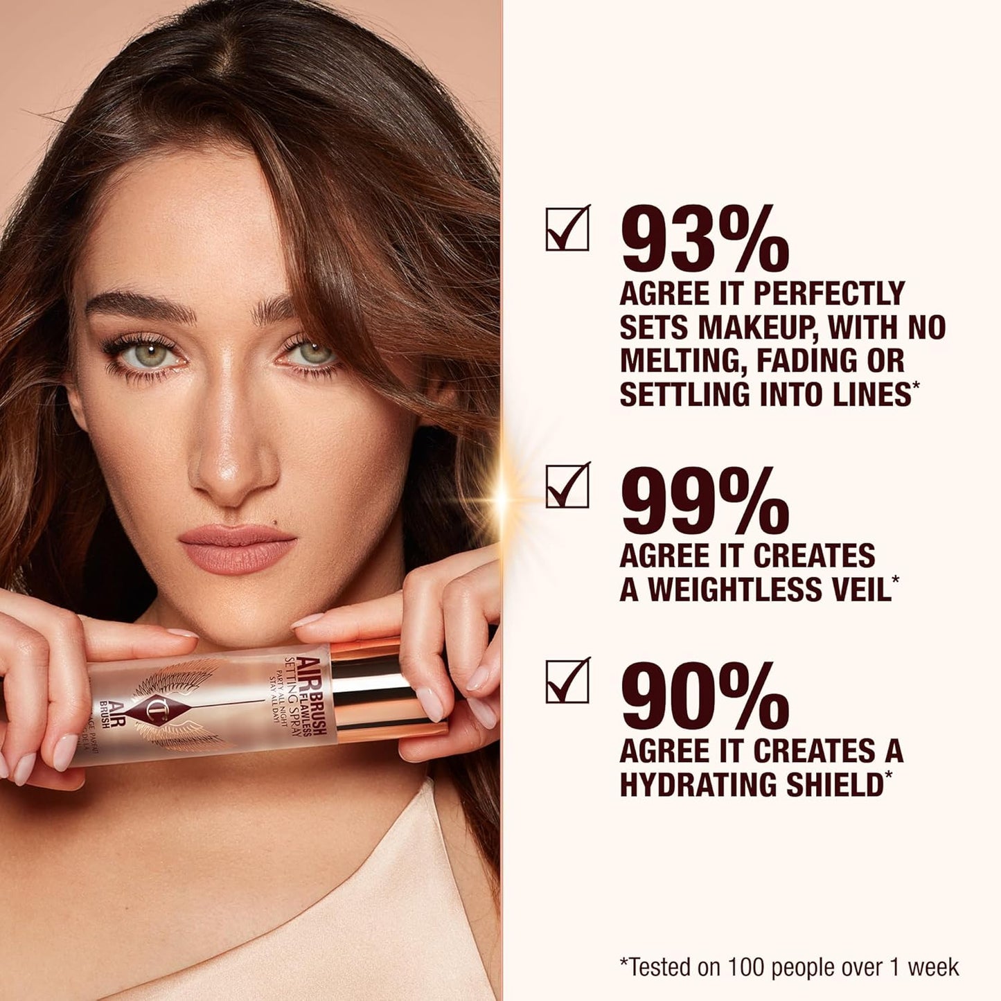 HotCharlotte Tilbury Airbrush Flawless Setting Spray - Ultra-Fine Hydrating Mist to Prime & Set Makeup Up to 16Hr – Soothes and Blurs Skin, Waterproof, Wedding Makeup