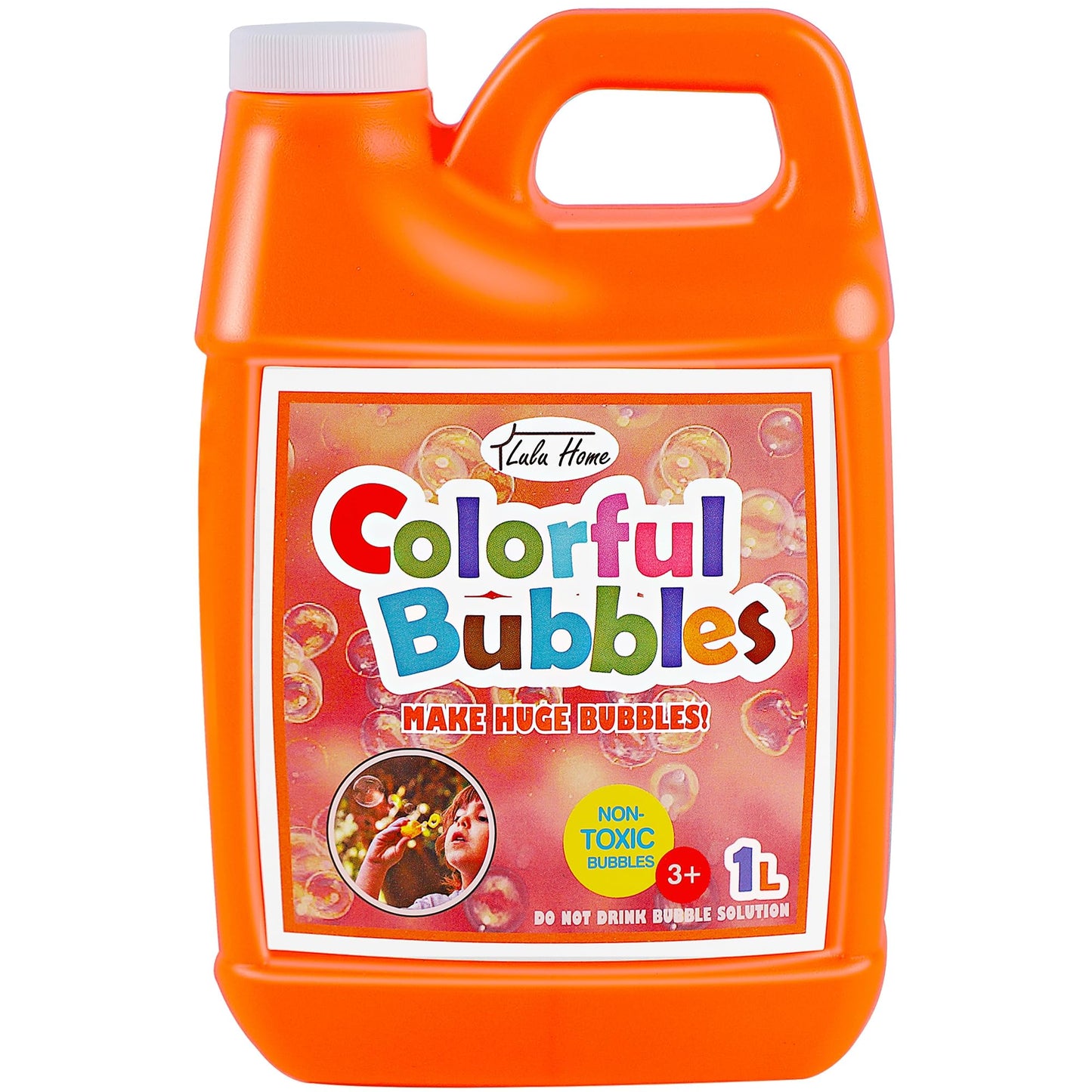 HotLulu Home 33.8 OZ/1 L Concentrated Bubble Solution, Refill for Bubble Machines, Giant Wands, and Blowers - Up to 2.5 Gallons for Kids' Birthday Parties