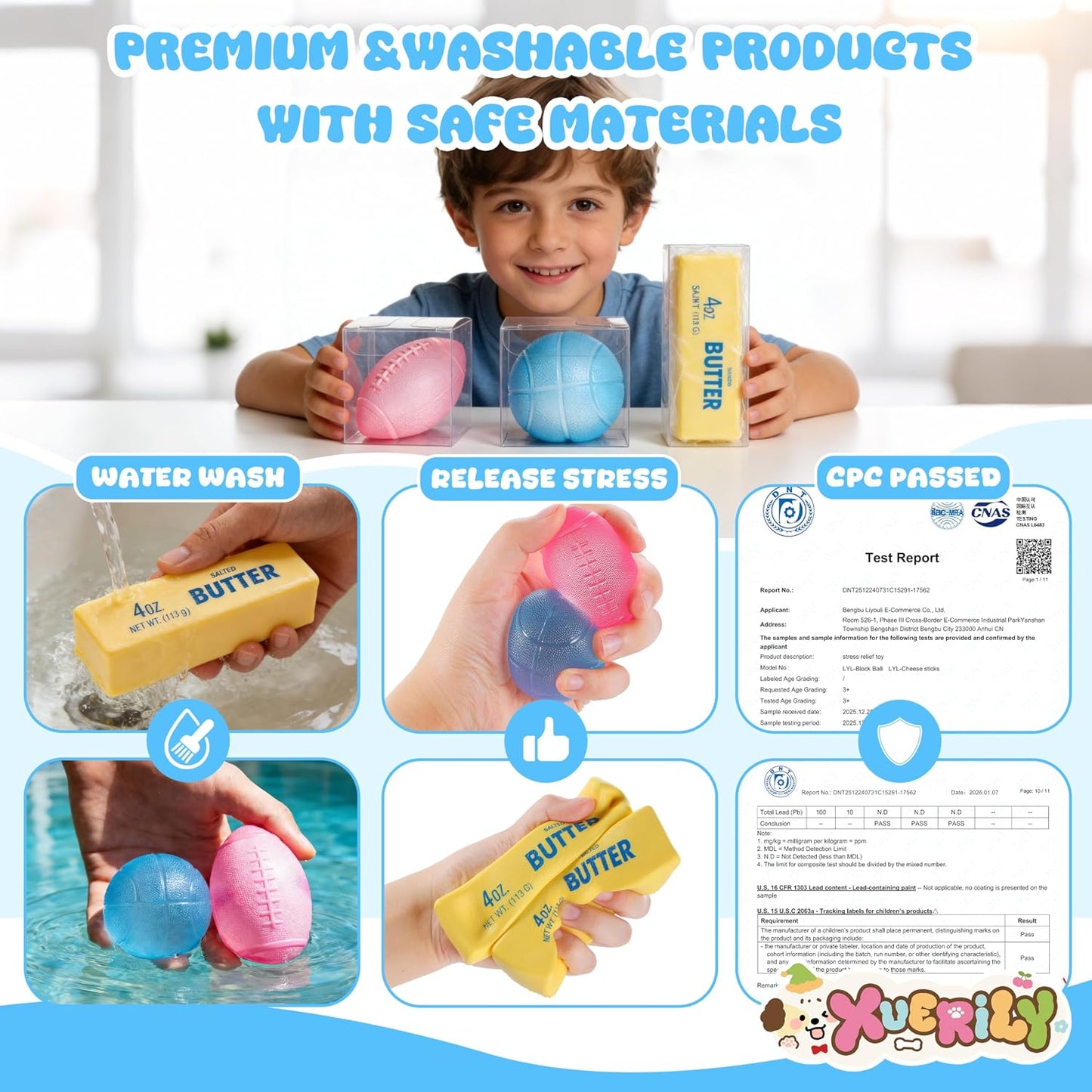 Hot Squishy Stress Ball & Slow Rising Butter Squishy Fidget Toys Set - 4 Pack Ultra Soft Sensory Toys, Cute Taba Pack for Kids Adults, Desk Toy, Party Favors & Gift Ideas