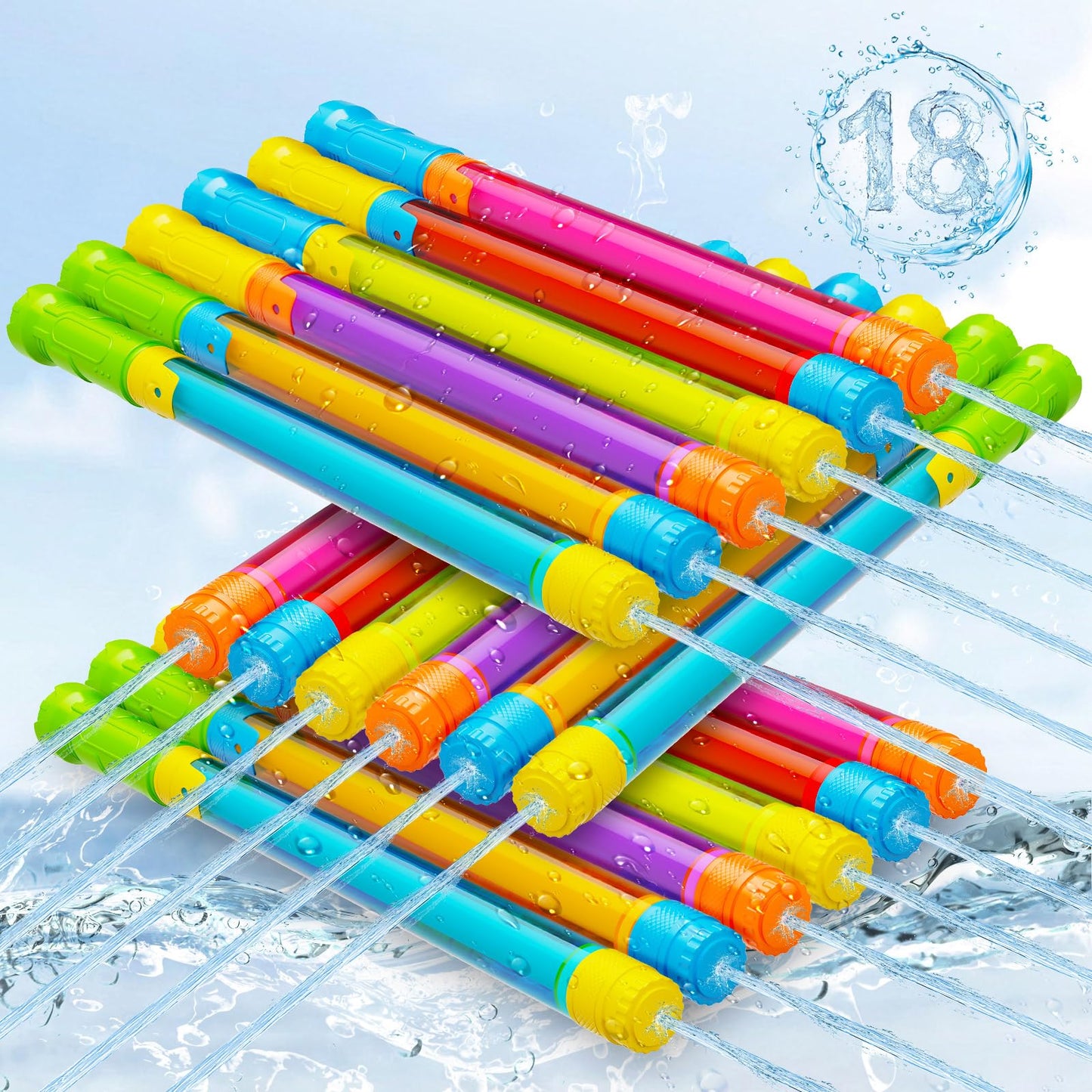 Hot Water Gun Squirt Toys for Kids Adults: Shoot Up to 40 Feet - Outdoor Super Blaster Water Guns for Kids Age 3-4-5-8-12 Bulk - Fun Water Squirter Toy for Swimming Pool Beach Summer Outside Party Games