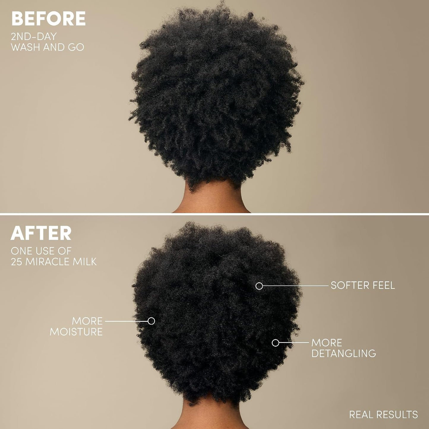 HotMizani 25 Benefit Miracle Milk - Leave in Conditioner for Curly Hair, With Coconut Oil, Curl Detangler Spray, Anti Frizz Heat Protectant, No Drying Alcohols, Paraben-Free