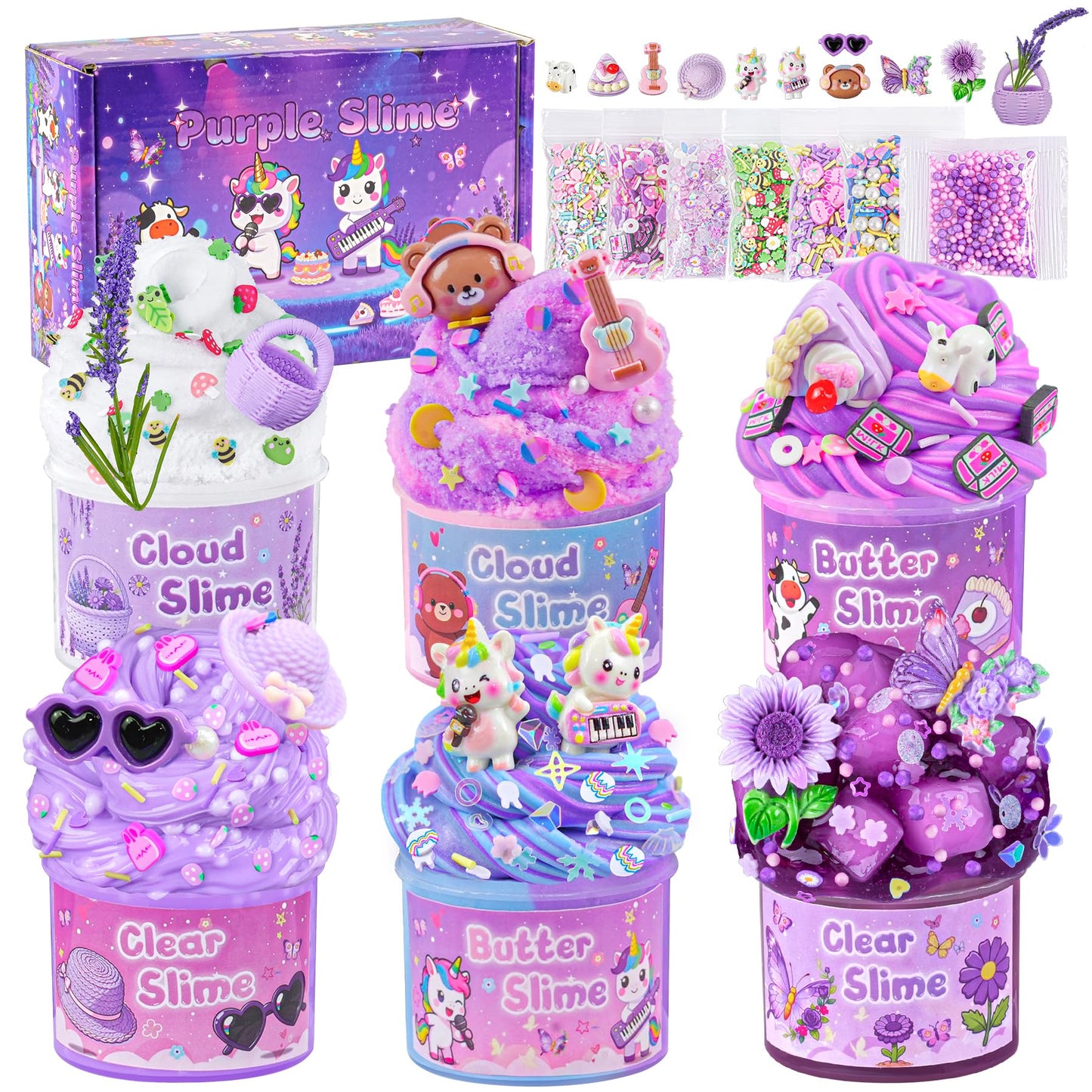Hot6 Pack Slimes, Pink Slime Kids, Cloud Slime kit for Girls Ages 8-12, Toys for Girls and Boys, for Kids Slime Set Party kit Goodie Bag Stuffers, 4 5 6 7 8 9 10 Year Old Girl Birthday Gift Cute Stuff