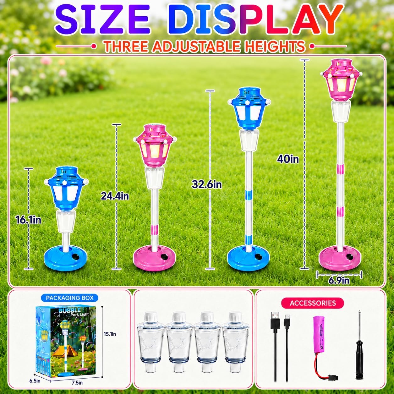 Hot 2Pack Bubble Machine for Kids, Rechargable Bubble Maker Bubble Toys with Light, Outdoor Battery Bubbles Blower Machine for Wedding Birthday Party