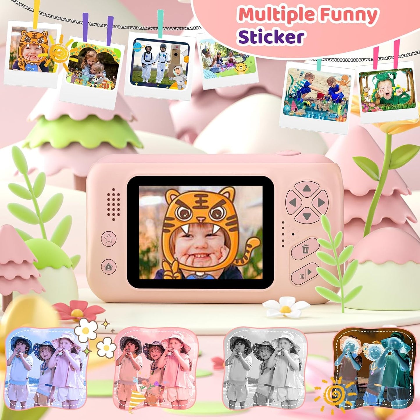 Hot Makolle Kids Camera Toys for Girls 3-12 Year Old, Pink | Children Travel Camera HD Digital Video Camcorder, With Tripod, SD Card Included, Toddler Festival Birthday Gifts
