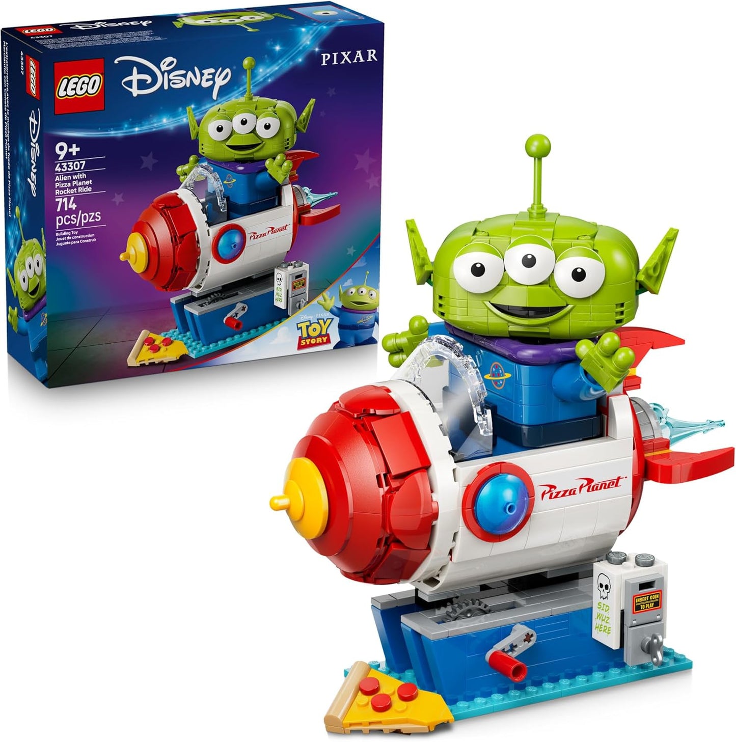 HotLEGO Disney and Pixar Toy Story Alien with Pizza Planet Rocket Ride - Building Toy for Girls & Boys, Ages 9+ - Disney Gift Idea - Kids Bedroom Decor - 43307