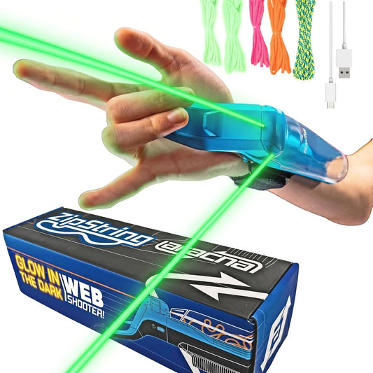 HotZipString Aracna Glow-in-the-Dark Webshooter – Superhero String Launcher Toy for Kids, Teens & Adults – Patented, Reloading, Durable & Viral Web Shooting Action Toy for Endless Tricks & Epic Battles | For Kids, Teens & Adults, Patented, Reloading, Dura