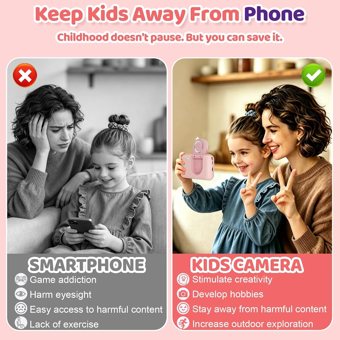 Hot Makolle Kids Camera Toys for Girls 3-12 Year Old, Pink | Children Travel Camera HD Digital Video Camcorder, With Tripod, SD Card Included, Toddler Festival Birthday Gifts