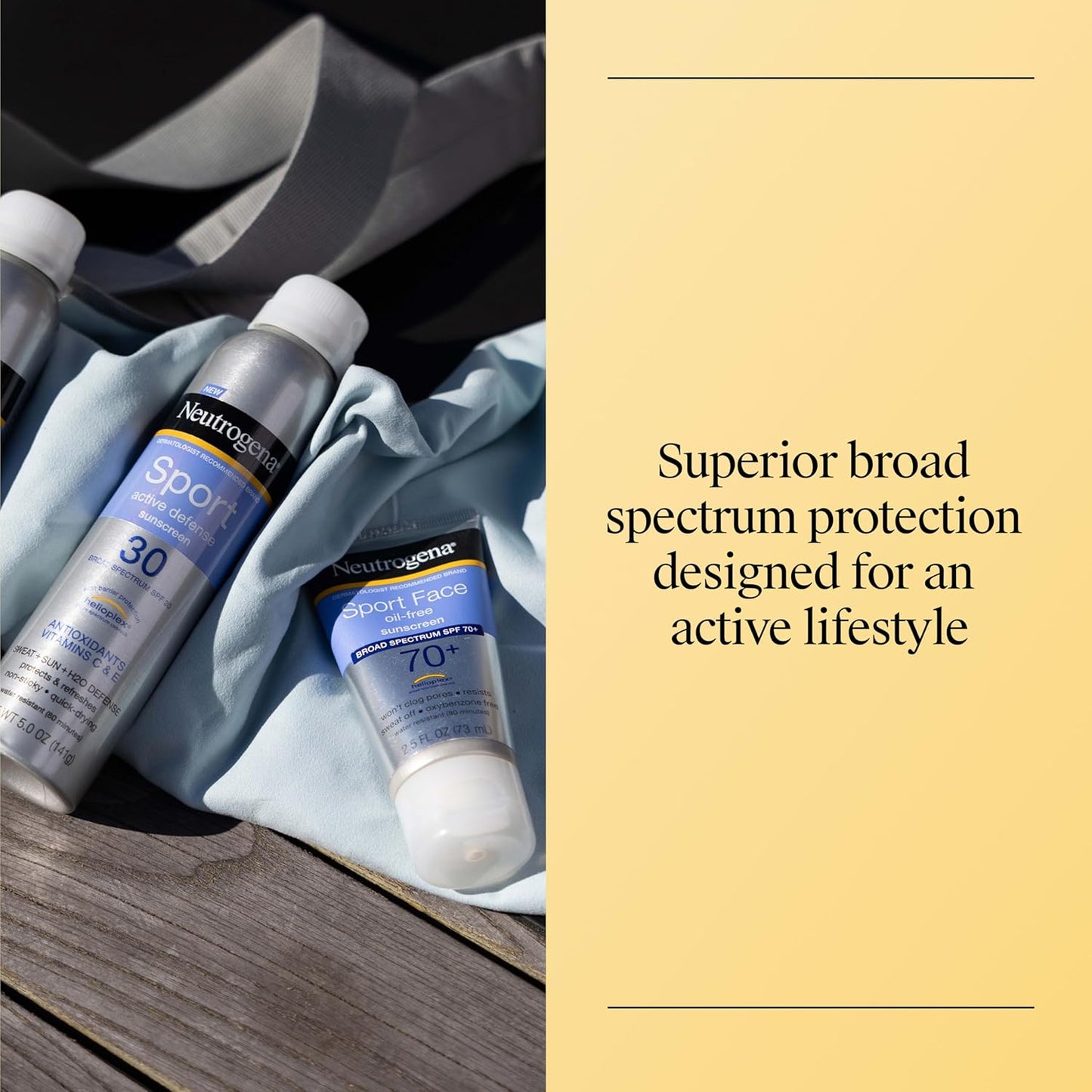 HotNeutrogena, Sport Face Sunscreen SPF 70+, Oil-Free, Sweat and Water-Resistant, Broad-Spectrum UVA/UVB, 2.5 Fl Oz
