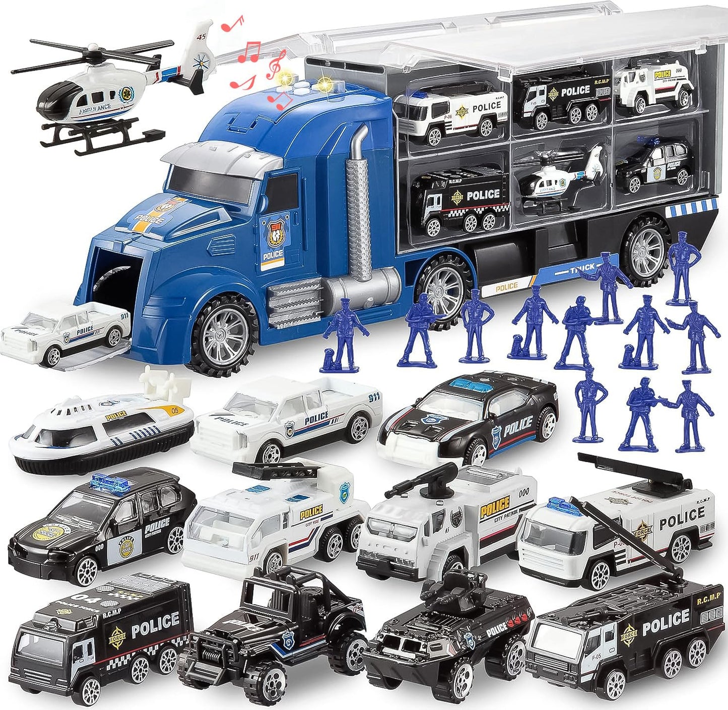 Hot JOYIN 25-in-1 Construction Truck Toy Set with 12 Vehicles & 12 Worker Figures, Push and Go Toy Trucks with Sound and Light, Construction Toys Birthday Gifts for Kids 3 4 5 6 7 Years Old