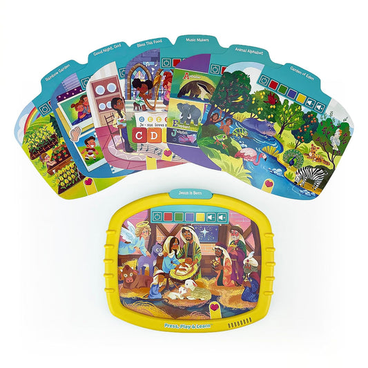 Hot Bible Activity Pad for Kids Ages 4–8 – Read, Press & Learn with Removable Cards and Music