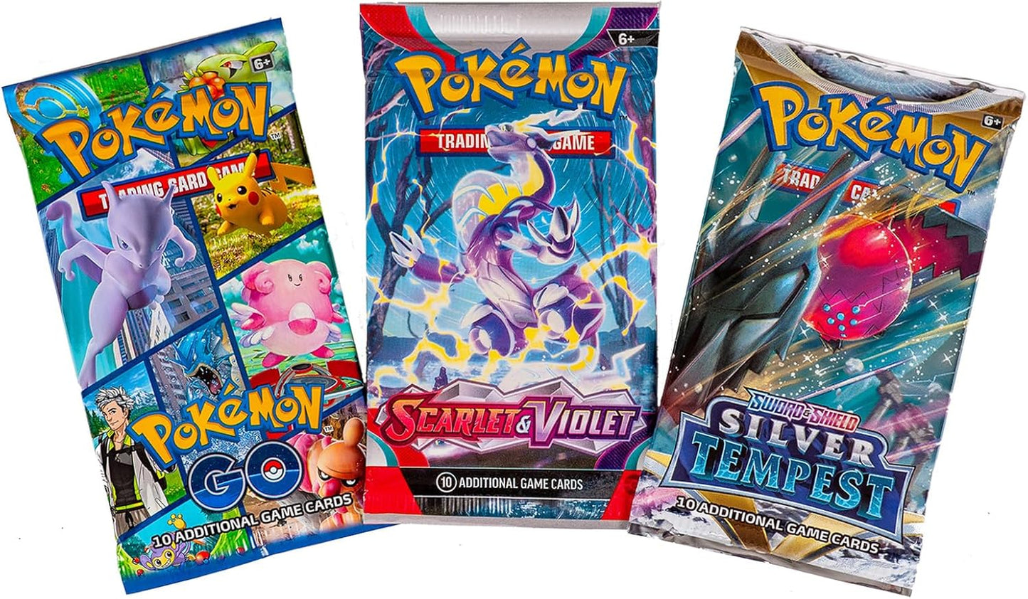 HotPokemon TCG: 3 Booster Packs & 1 Random Foil | Includes 3 Blister Packs of Random Cards & 1 Individually Packed Holofoil Promo Card, 097712556710