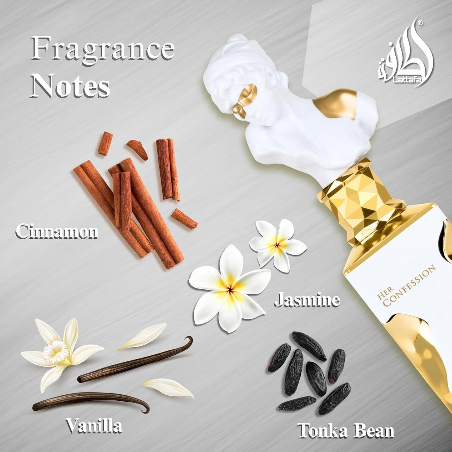 Hot Lattafa Her Confession - Vanilla, Floral, Amber, Musk - Eau de Parfum Long-Lasting Fragrance for Women, 3.40 Ounce / 100 ml