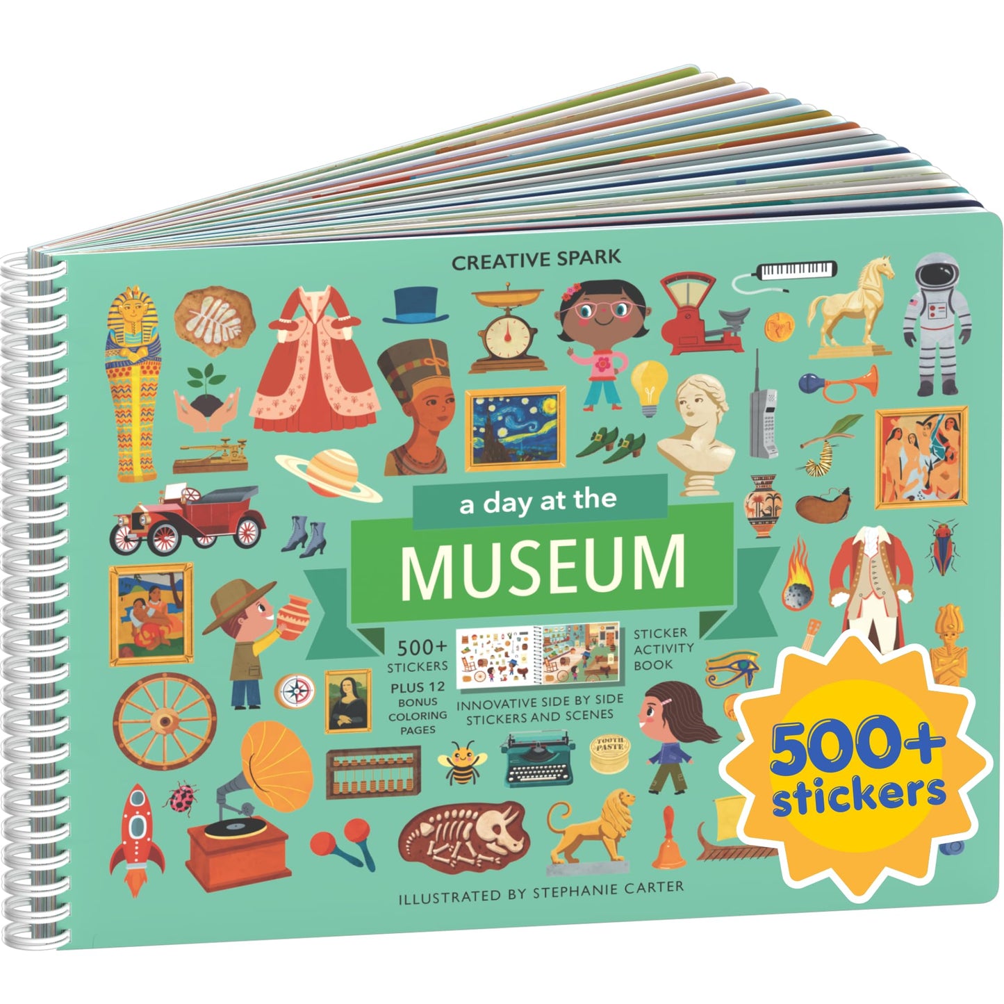 HotCars, Trucks, Planes & Trains 500+ Kids Sticker Book by Cupkin Fun Toddler Travel Activity Coloring and Sticker Book, Road Trip Essentials, 12 Coloring Pages + Scenes for Ages 2–8 Years