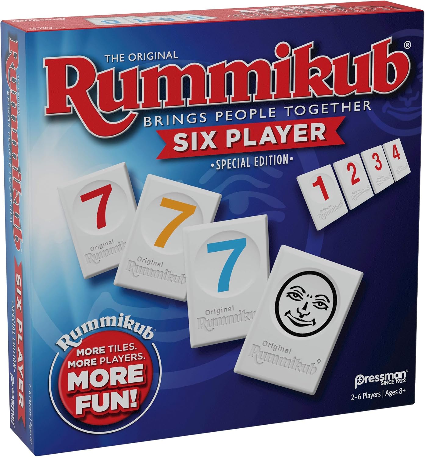 HotRummikub Six Player Edition - The Classic Rummy Tile Game - More Tiles and More Players for More Fun! by Pressman , Blue
