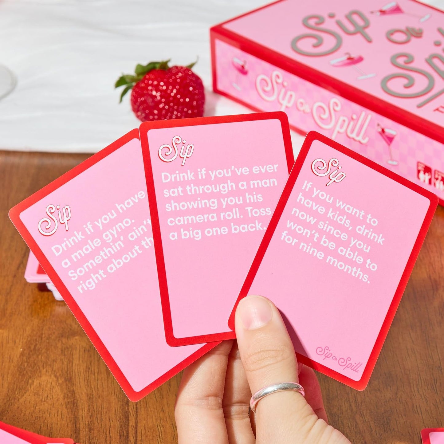 Hot Sip or Spill Party Drinking Game – Fun Summer Drinking Games for Parties, Outdoor & Pool Party Games, Adult Party Game for Groups, Travel-Friendly for Beach & Vacation Fun, Includes 200 Cards