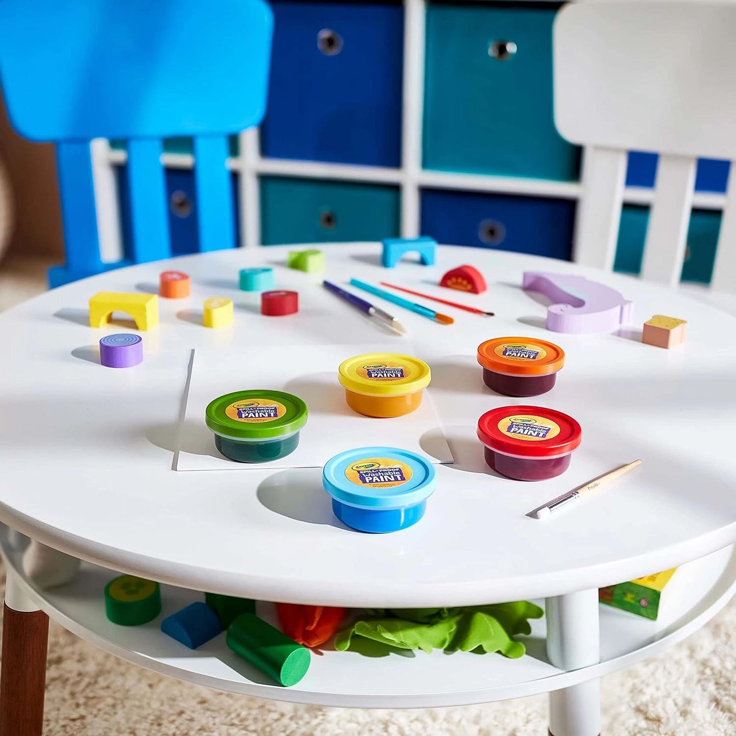 Hot Crayola Spill Proof Paint Set Washable Paint for Kids, Teacher School Supplies & Essentials, Includes Brush & Paper, Arts & Crafts, Toddler Gift, Ages 3+