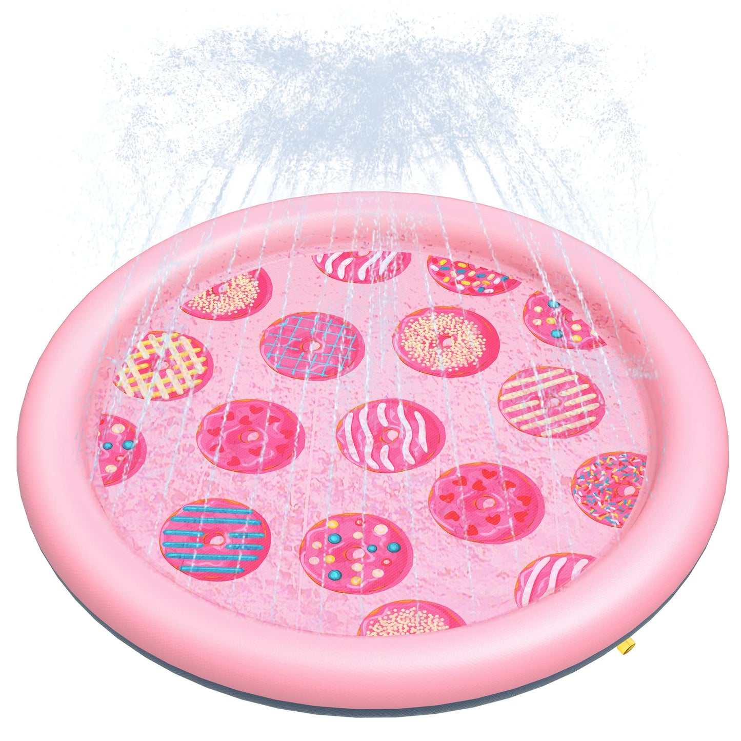 HotPeteast Splash Pad for Dogs & Kids - Anti-Slip Dog Pool for Large Dogs, 0.58 mm Thickened Durable Outdoor Water Play Mat, Summer Sprinkler Toy for Backyard (67in, Blue)