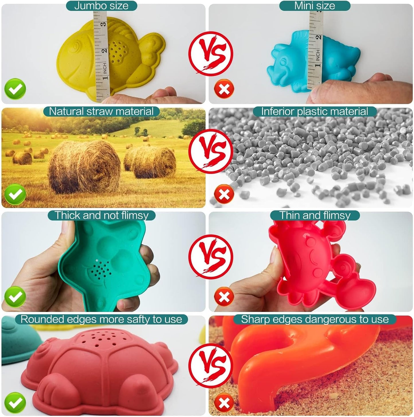 Hot Sawaruita Beach Toys for Kids - Sand Toys Set Includes Collapsible Sand Bucket Shovel and Sand Rake Toy for Beach 12 PCS, Sandbox Toys Sandcastle Building Kit (A)