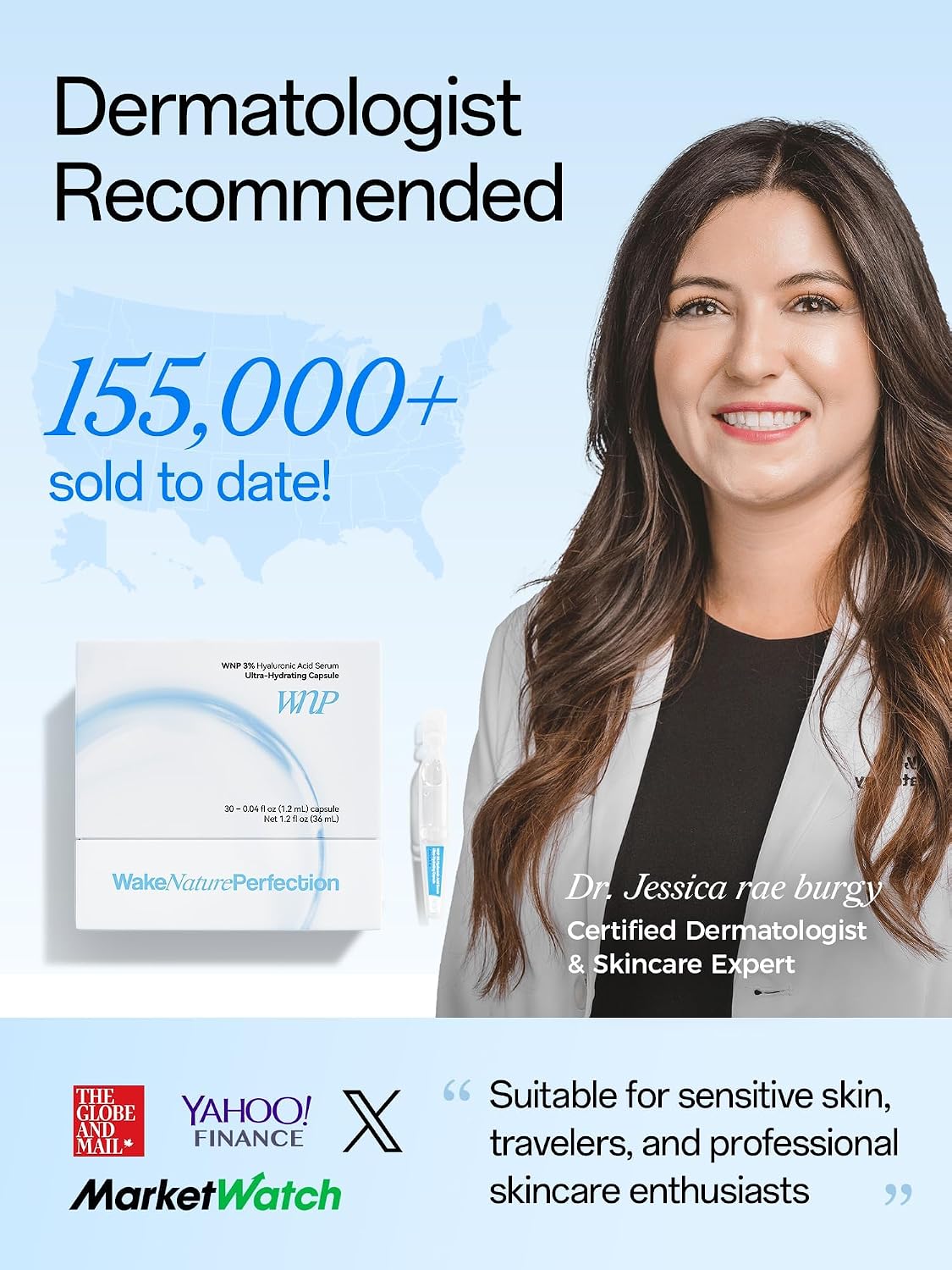 HotWNP Hyaluronic Acid Serum 3% for Face with 4D Multi-Layer Hydration | Ultra Hydrating Anti-Aging Serum | Moisturizer for Dry & Sensitive Skin | Pre-Makeup Skincare | Single-Use Vials 30PCS