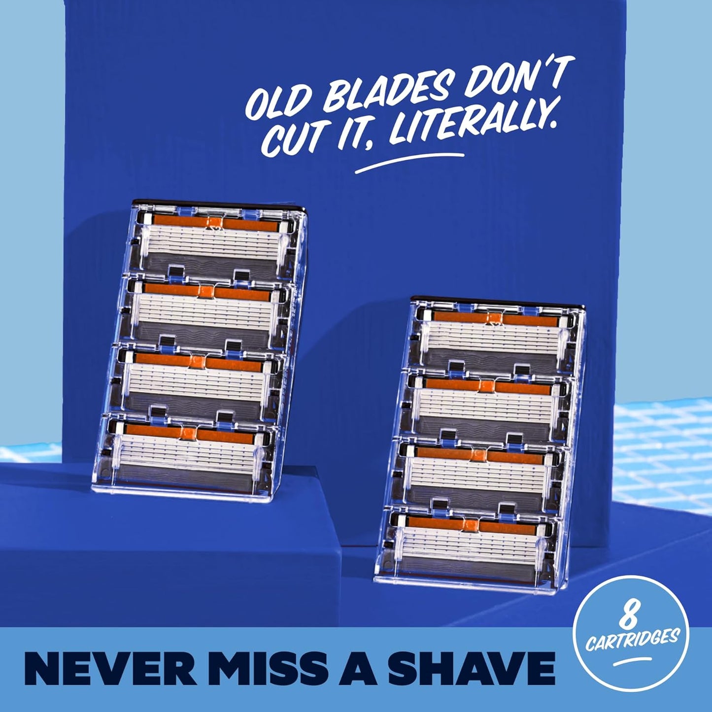 HotDollar Shave Club | 6 Blade Razor Refills (8 Pack) | 6 Stainless Steel Blades for a Close & Comfortable Shave