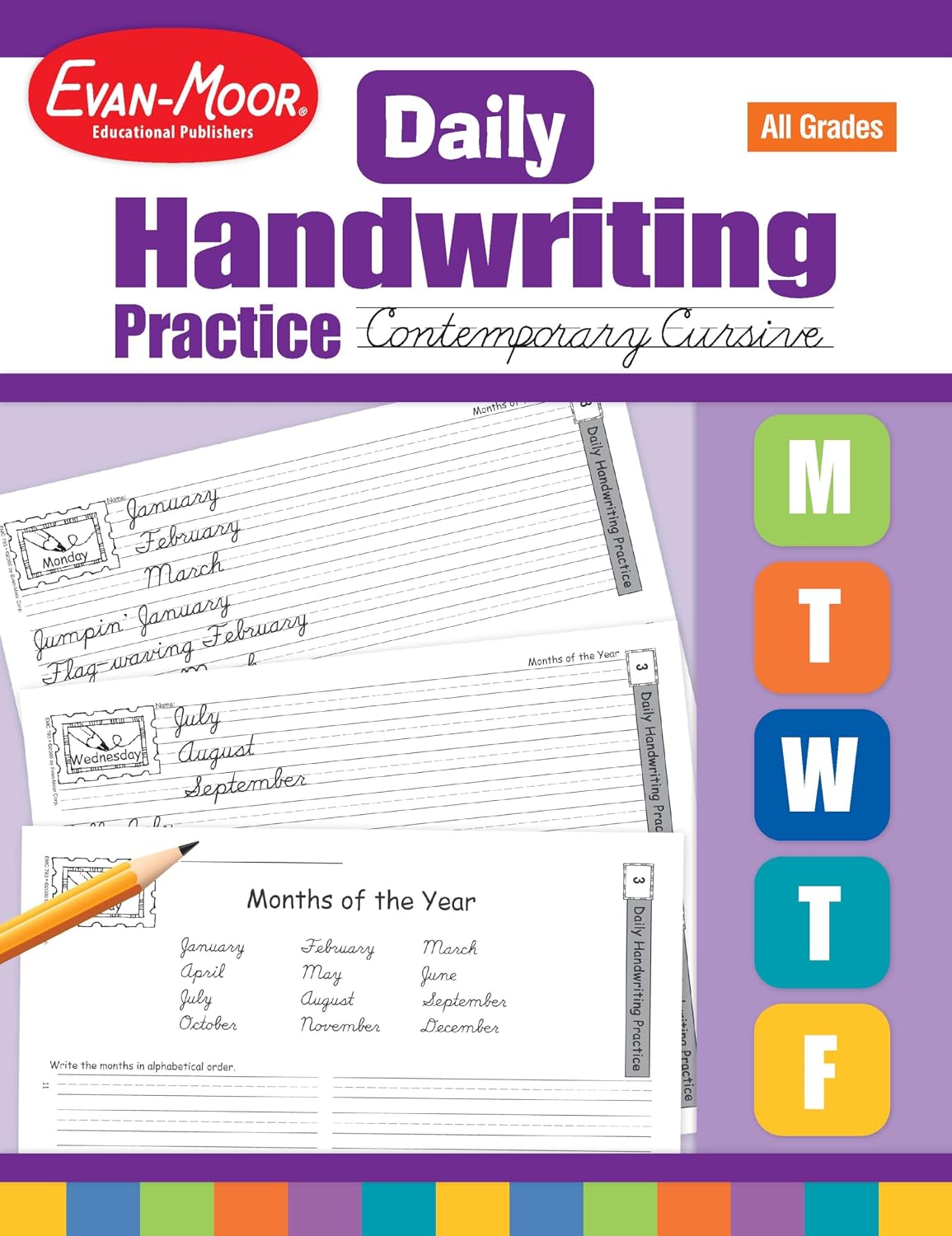 Hot Evan-Moor Daily Handwriting Practice Contemporary Cursive, Kindergarten-Grade 6, Homeschooling and Classroom Resource Workbook, Penmanship, Writing, Letter Placement, Spacing, Alphabet Synonyms