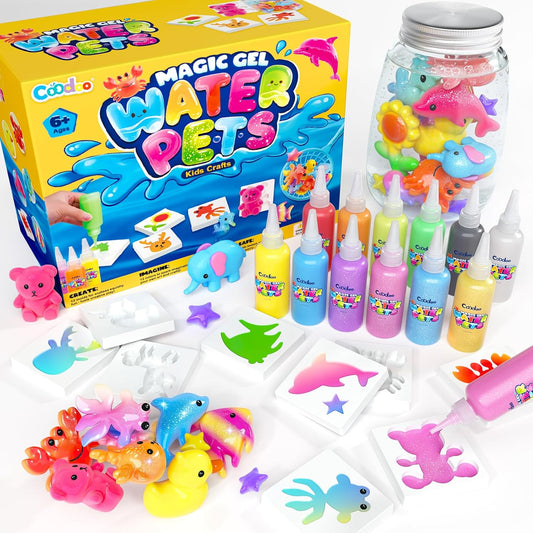 Hot Coodoo Magic Water Elf Toy Craft Kits, Aqua Fairy Water Gel DIY Squishies Squishy Maker Toddler Kids Toys for Girls Boys Toys Birthday Gifts, Art Supplies Arts and Crafts for Kids Ages 4-6 4-8 8-12