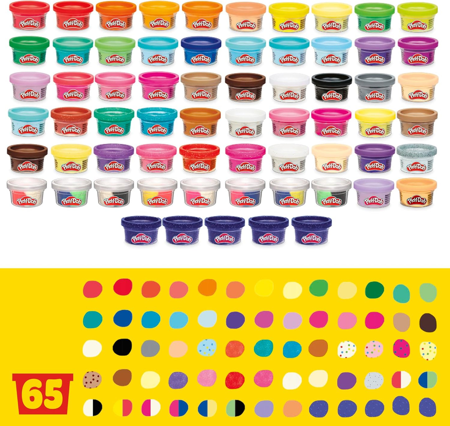 HotPlay-Doh Ultimate Color Collection 65-Pack of 1-oz Cans, Includes Sparkle, Confetti & Color Burst, Back to School Classroom Supplies, Preschool Toys, Ages 2+ (Amazon Exclusive)