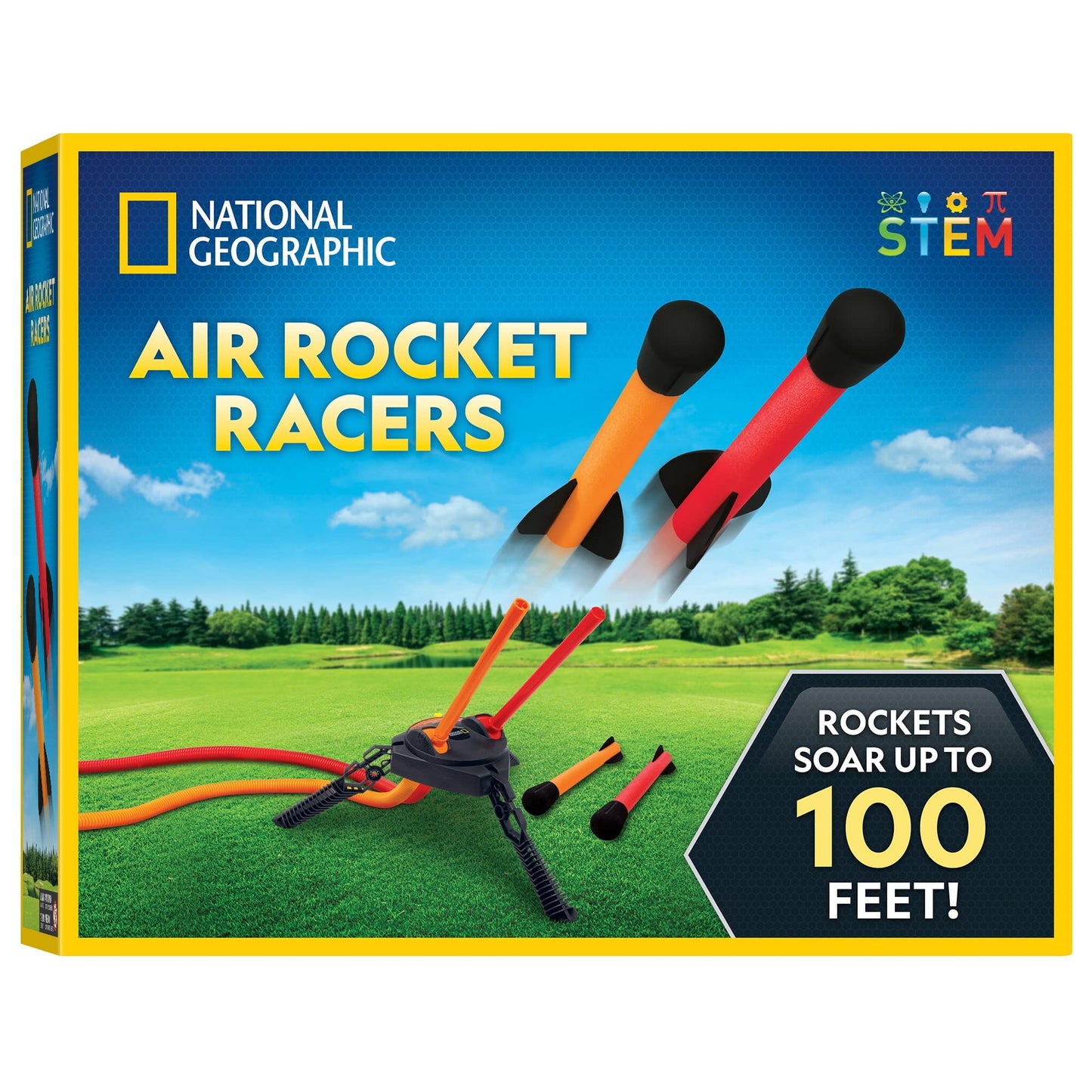 Hot National Geographic LED Air Rocket Launcher Toy for Kids Ages 8-12 | Launches Up to 100 Feet, Air Powered, Foam-Tipped Rockets, Outdoor STEM Toy, Light-Up Rocket, Birthday Gift