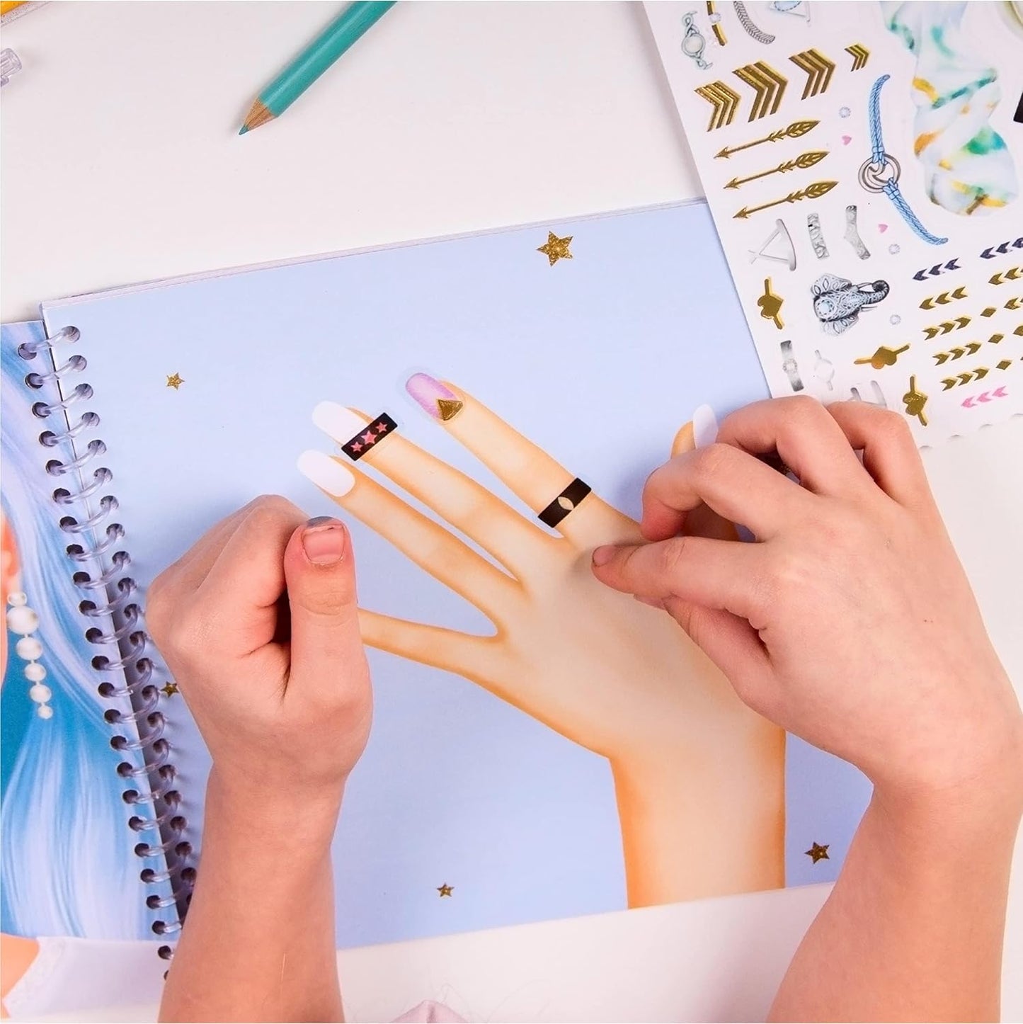 HotBSCOOL - Drawing, Coloring & Activity Book. Nail Design Book with Stickers and Guides. Fashion Design Sketchbook for Kids 5 and up. Little Designer Book - Nail Sticker Book. Gift for Girls