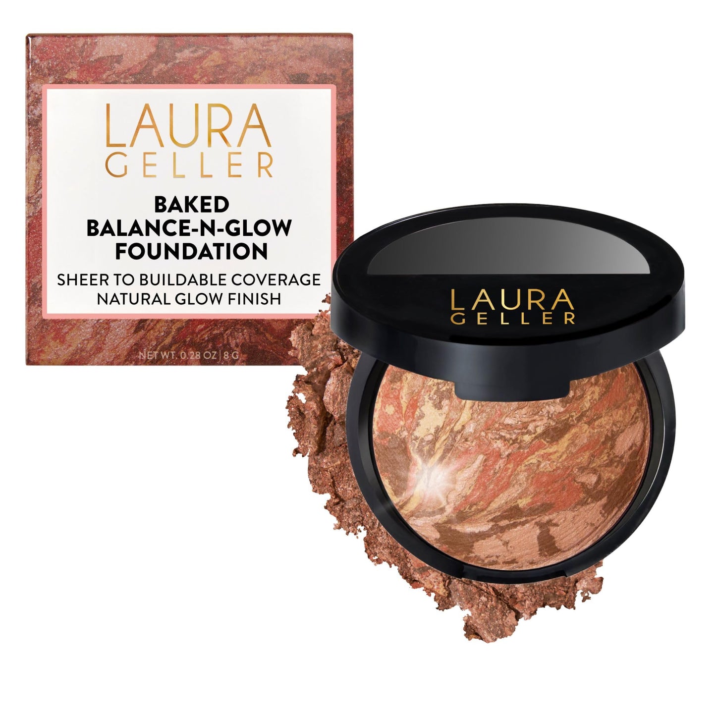 HotLAURA GELLER NEW YORK Baked Balance-n-Glow Illuminating Powder Foundation – Medium – Handmade in Italy – Pearl-Infused Satin Finish – Vitamin C Brightening – Buildable Sheer Coverage – For Mature Skin