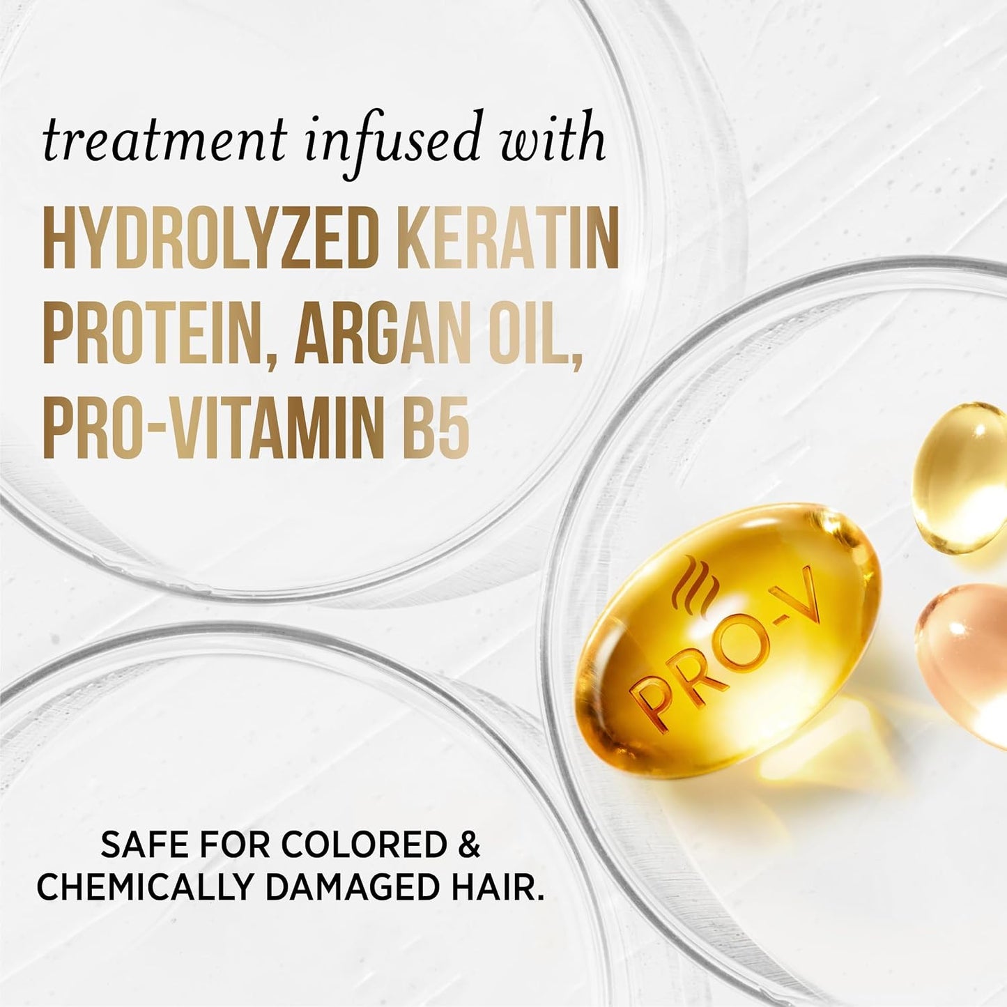 HotPantene Keratin Leave-In Conditioner with Argan Oil, Protein Treatment for Dry, Damaged & Color-Treated Hair, Repairs Split Ends & Protects from Damage, Formaldehyde-Free, 8.4 Fl Oz