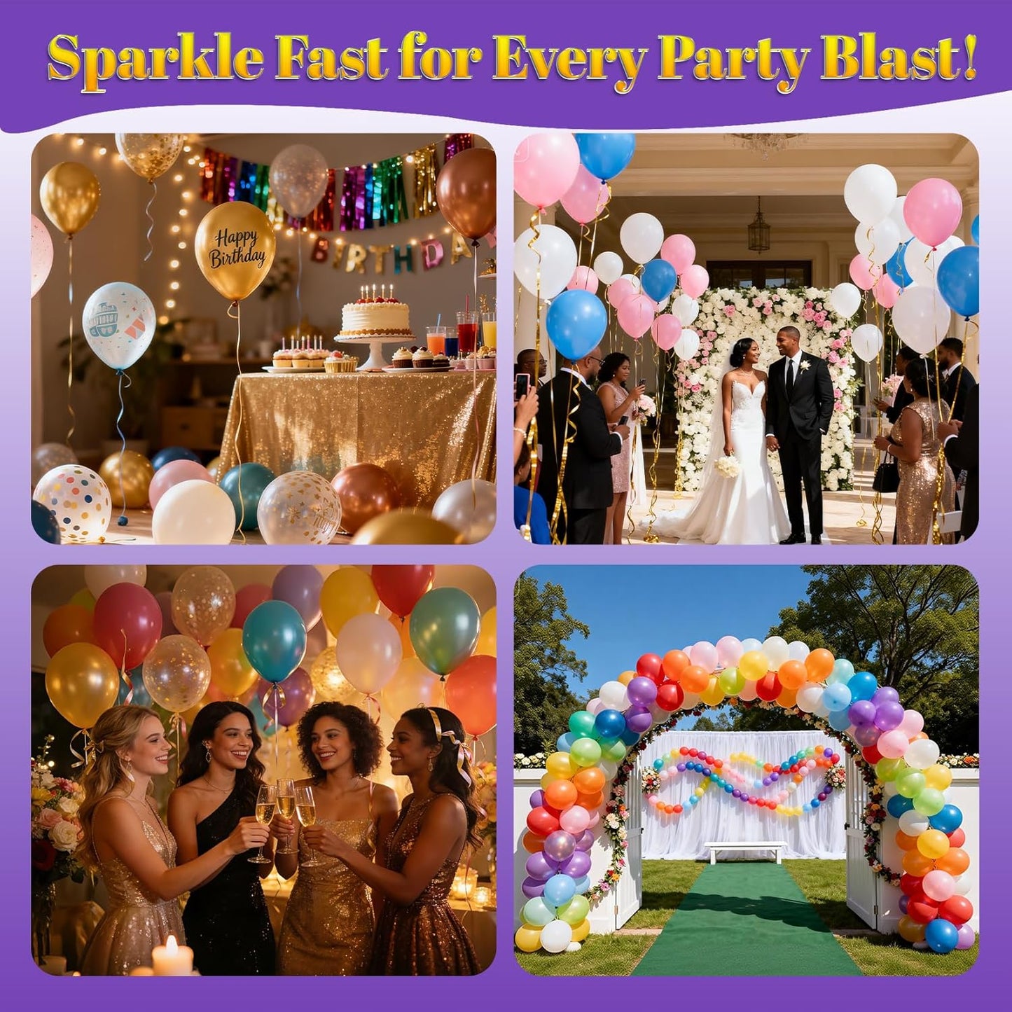 HotBalloon Shine Spray for Party : 15 oz Balloons Spray Silicone for Father's Day Halloween Birthday Decorations - Long Lasting Instant High Shine Waterproof for Outdoor Décor